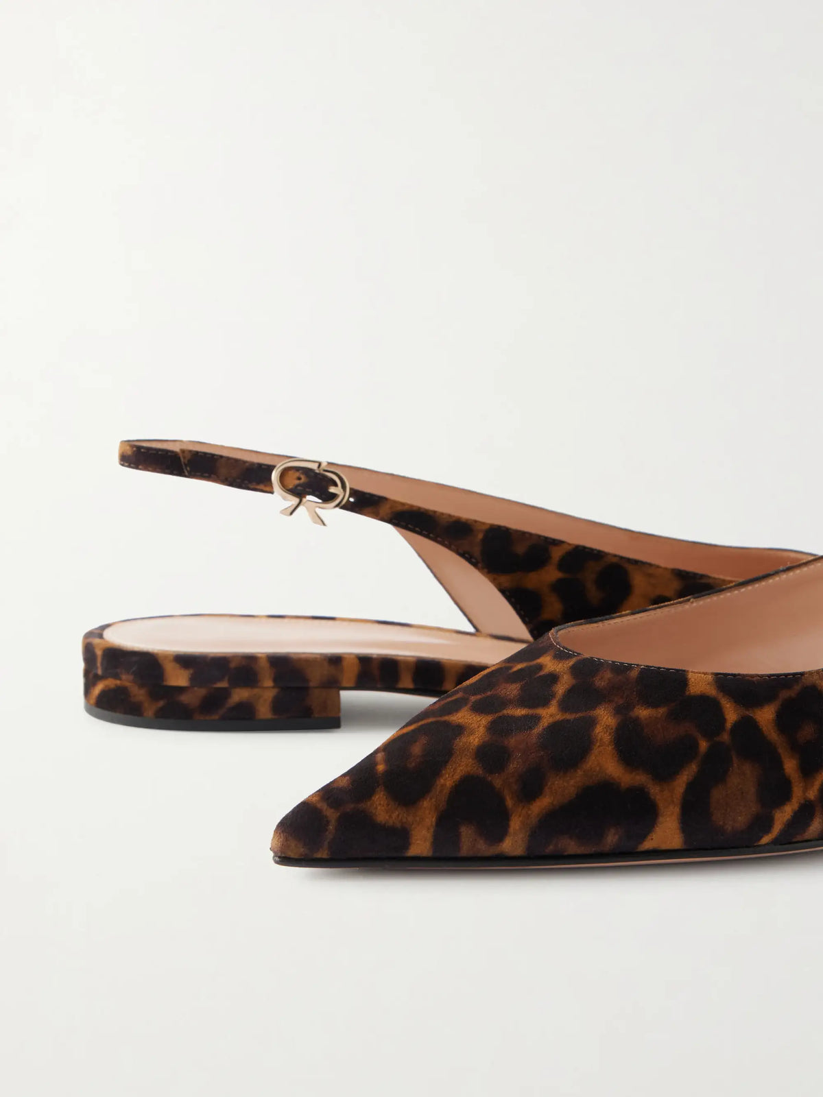 Robbie Animal-print Suede Slingback Flats