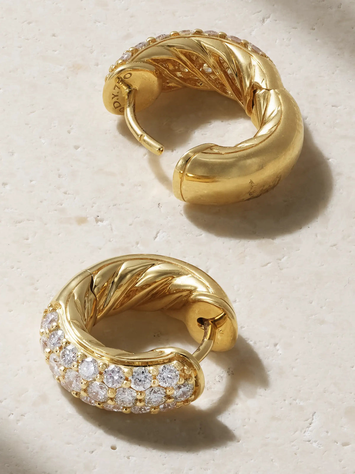 Dy Mercer Micro 18-karat Gold Diamond Hoop Earrings