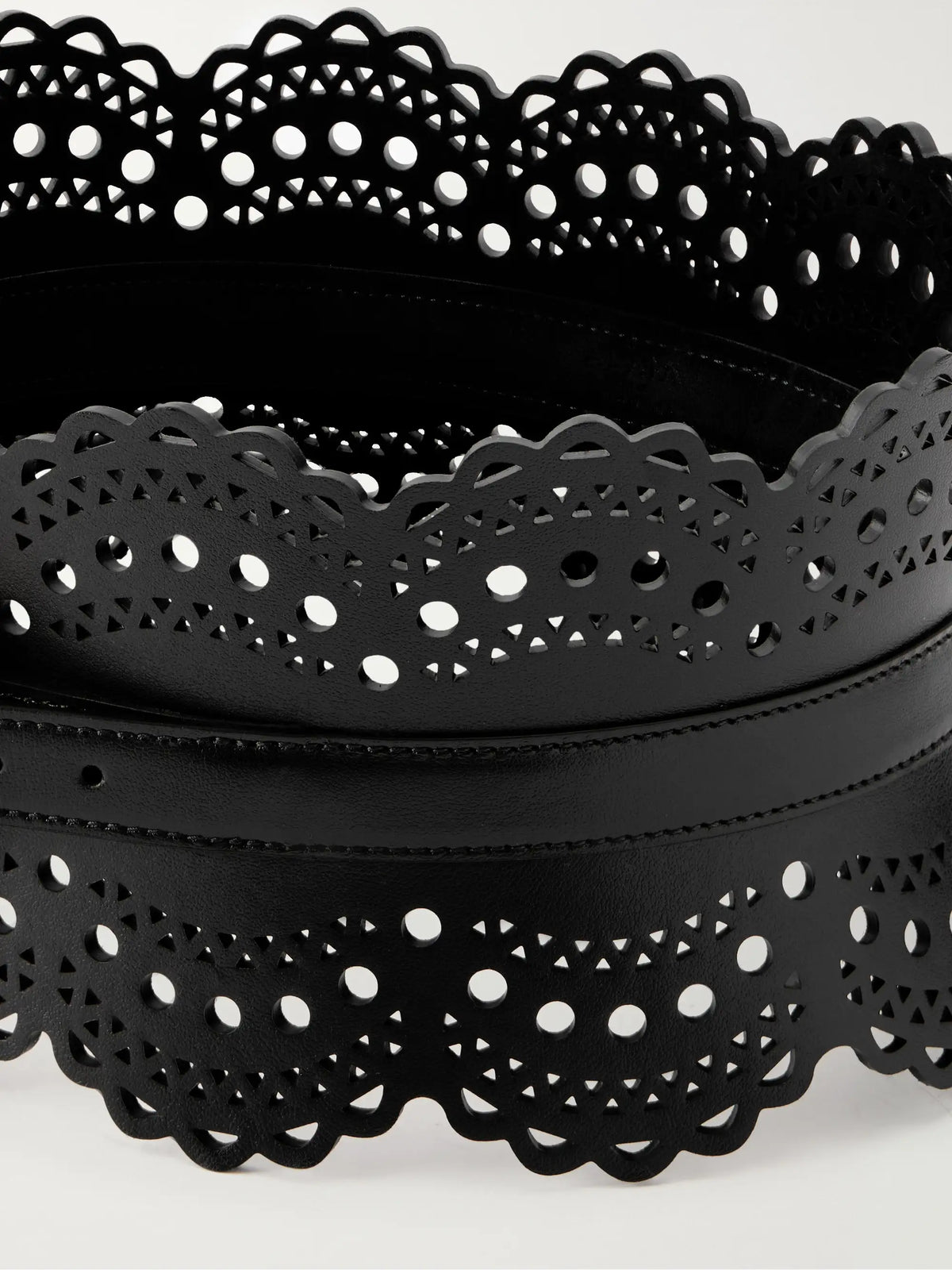 Laser-cut Leather Waist Belt