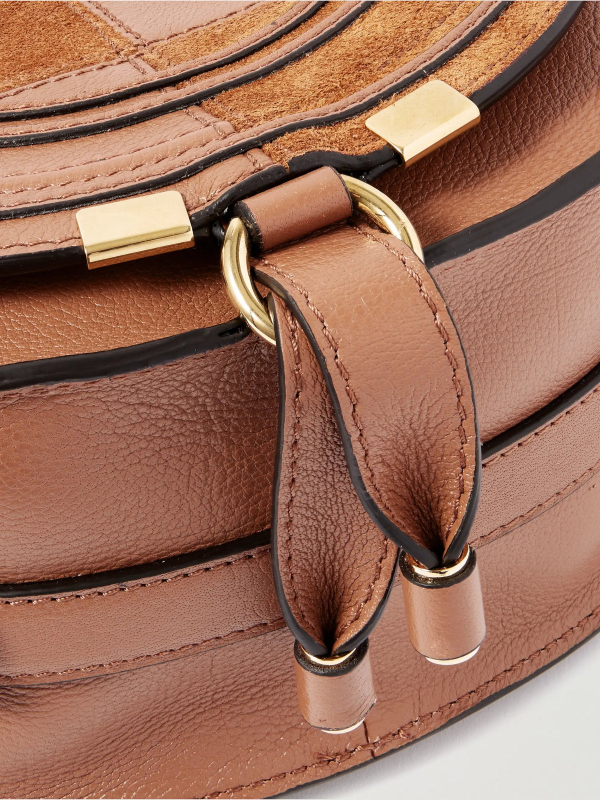 Marcie Patchwork Leather And Suede Shoulder Bag