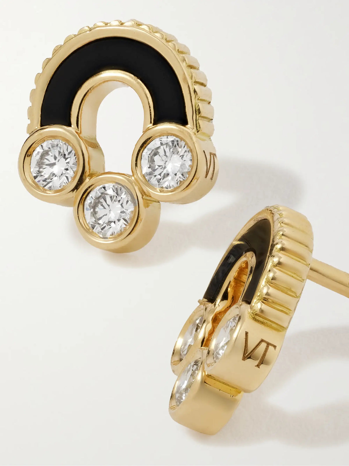 Magnetic 18-karat Gold, Onyx And Diamond Earrings