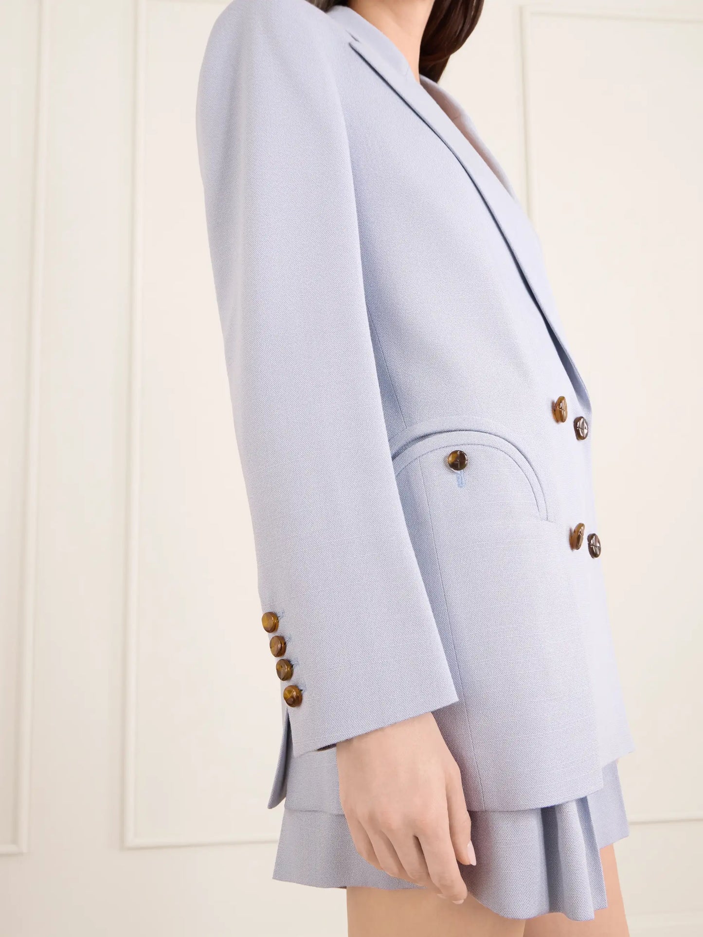 Vezon Double-breasted Woven Blazer