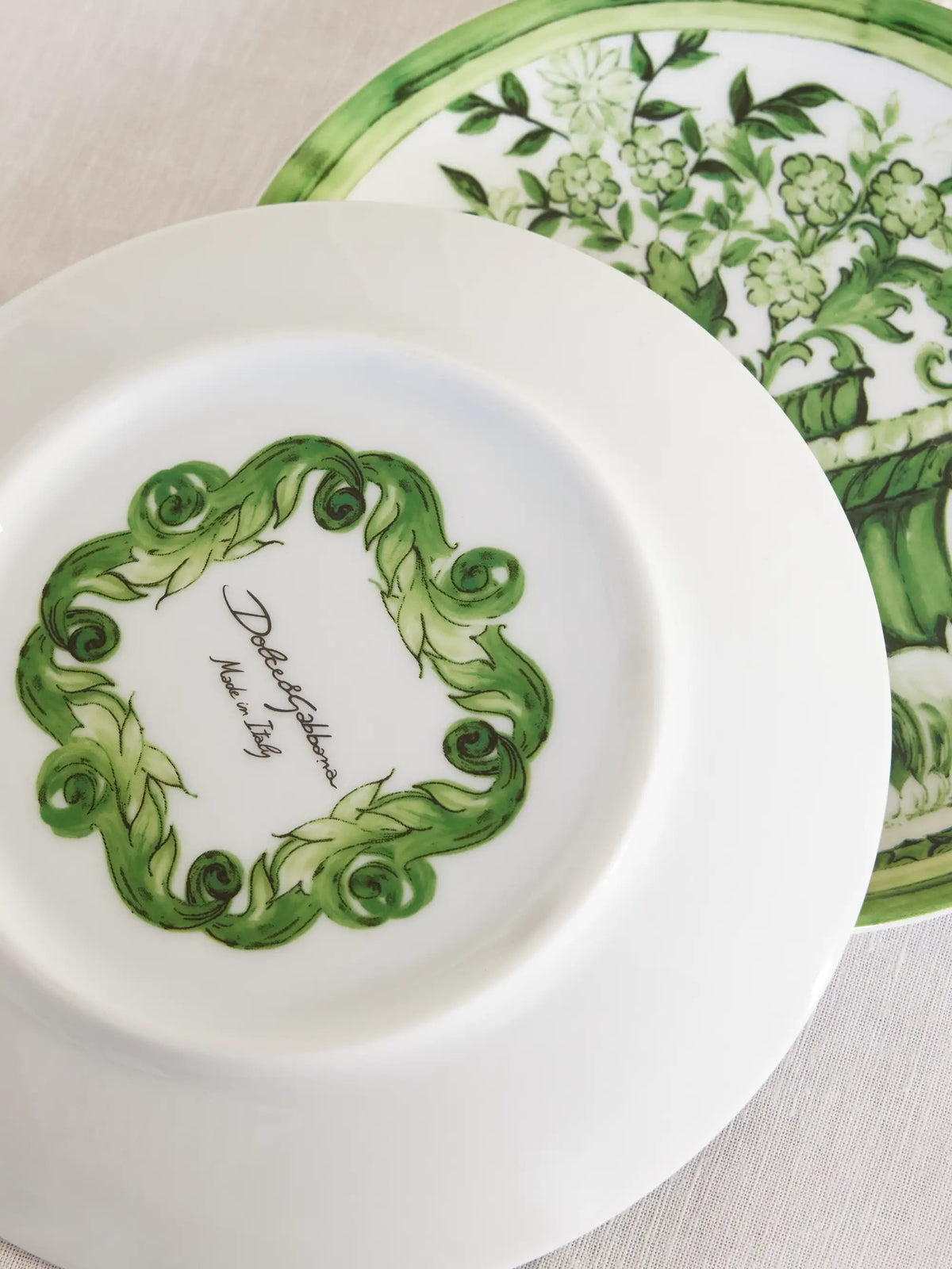 Set Of Two Painted Porcelain Bread Plates