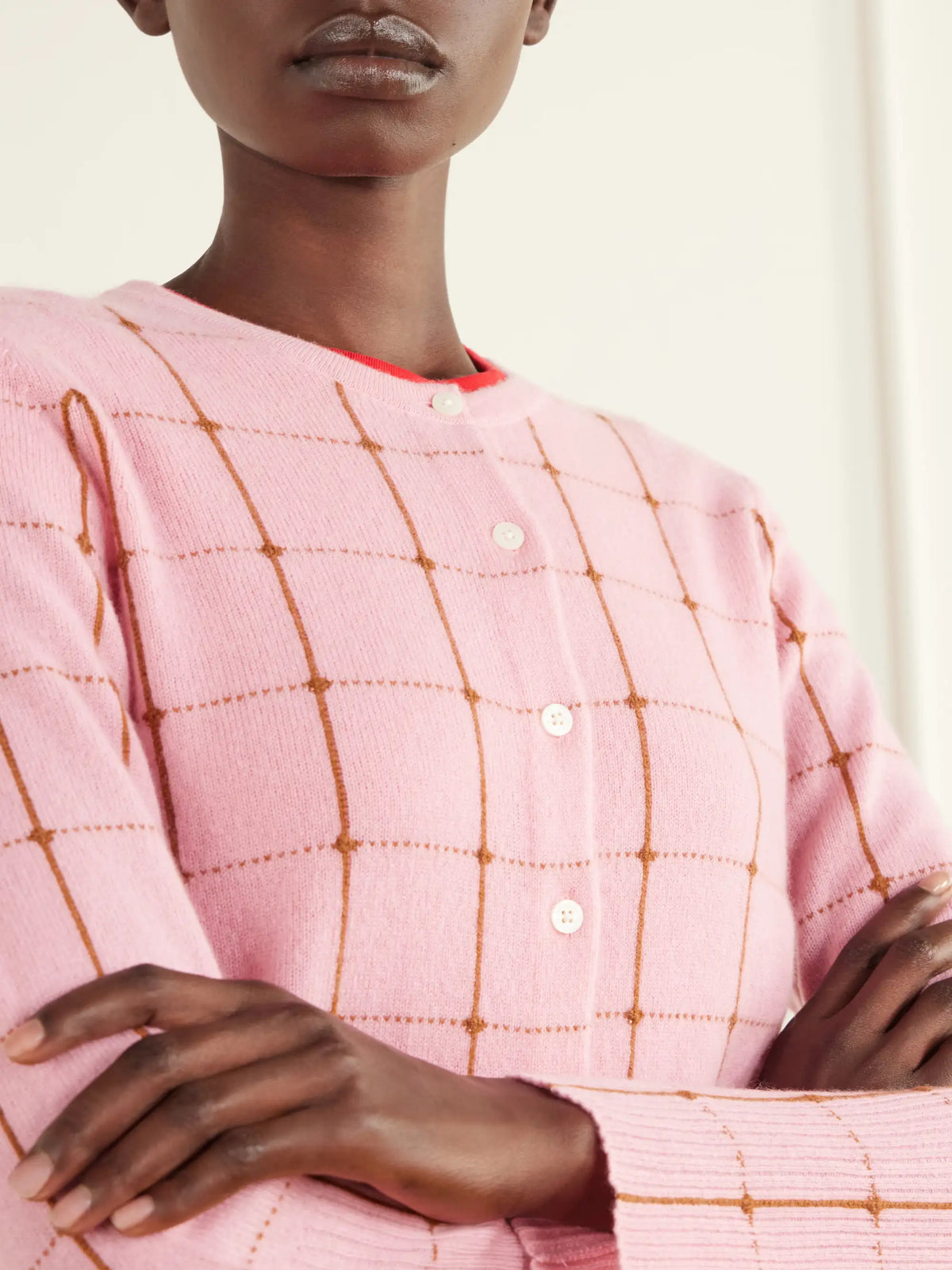 Guest In Residence Jane Checker Cashmere Cardigan