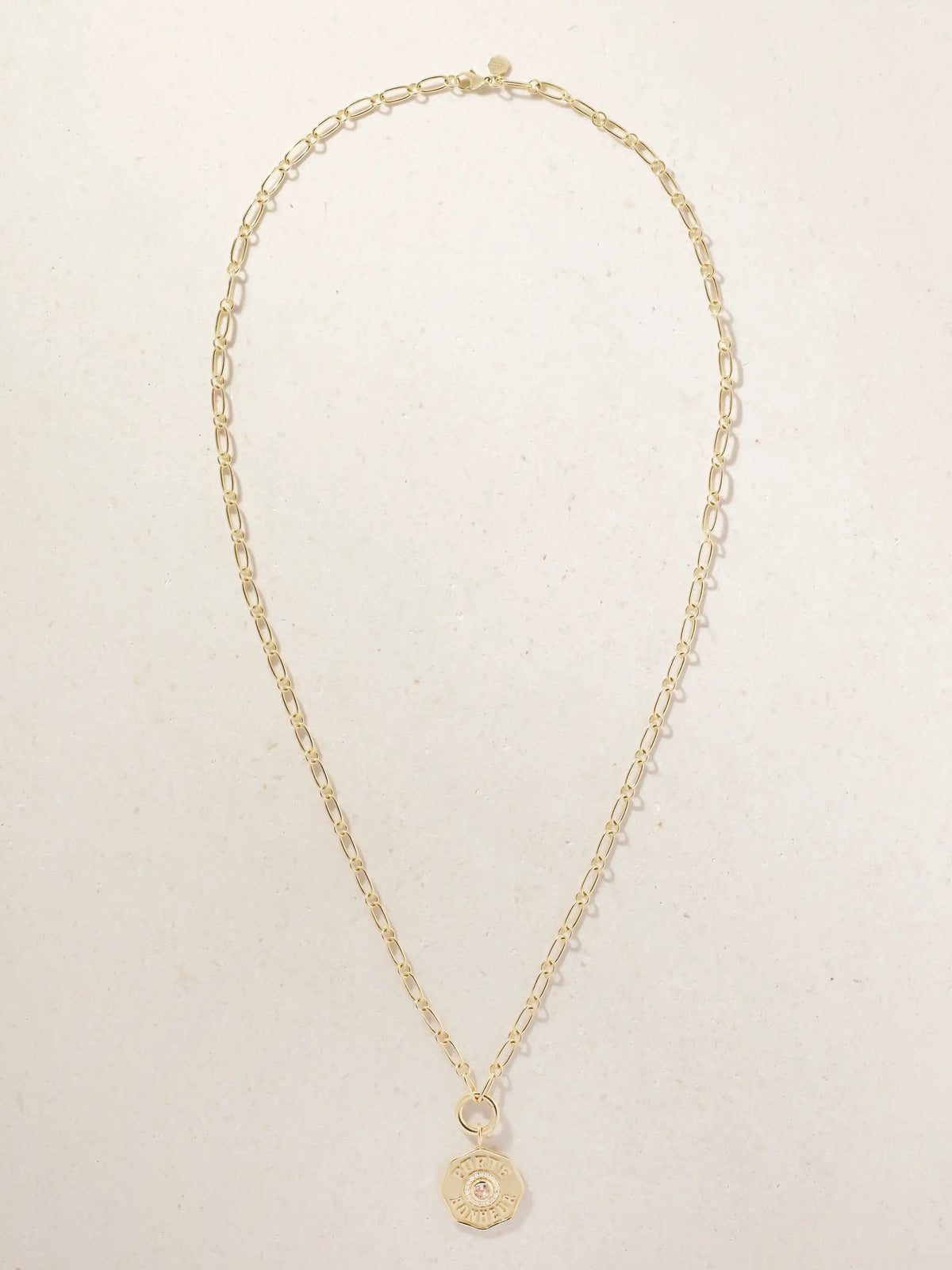 Marlo Laz Porte Bonheur 14-karat Gold, Morganite And Diamond Necklace