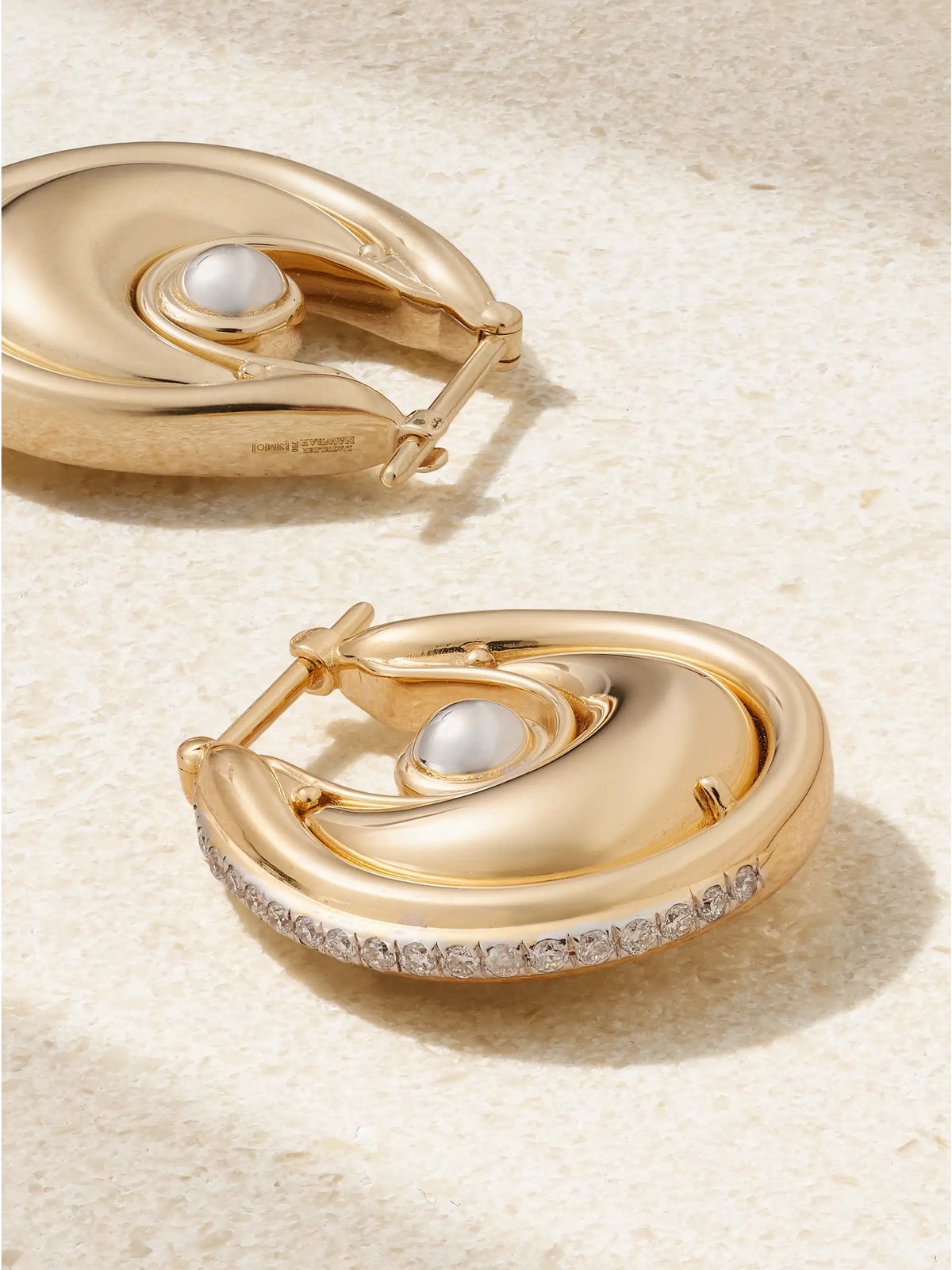Diana Big 18-karat Gold, Rhodium-plated And Diamond Earrings
