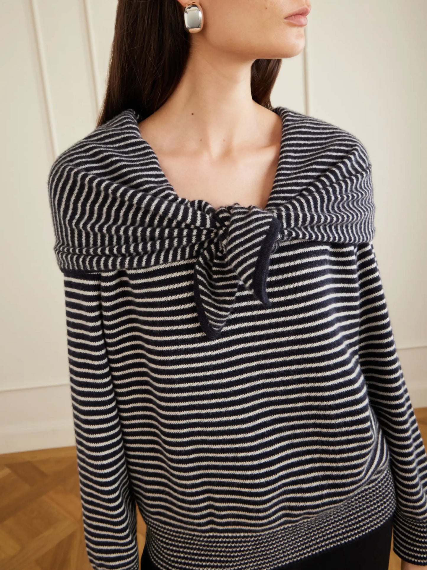 Maia Tiered Striped Cashmere Sweater