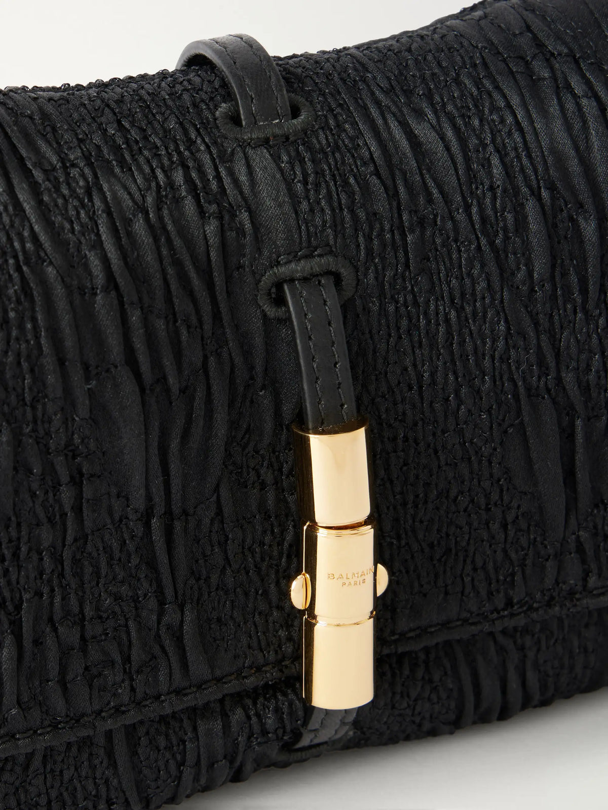 Balmain Metropolis Leather-trimmed Jacquard Shoulder Bag