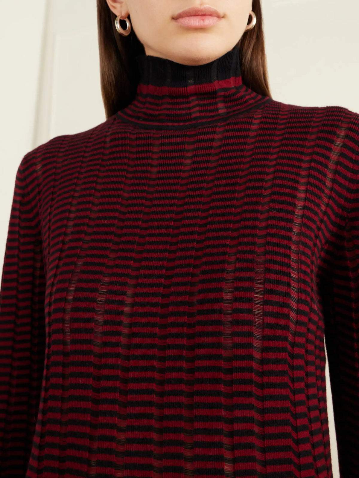Proenza Schouler White Label Stina Striped Ribbed Wool And Cotton-blend Turtleneck Sweater