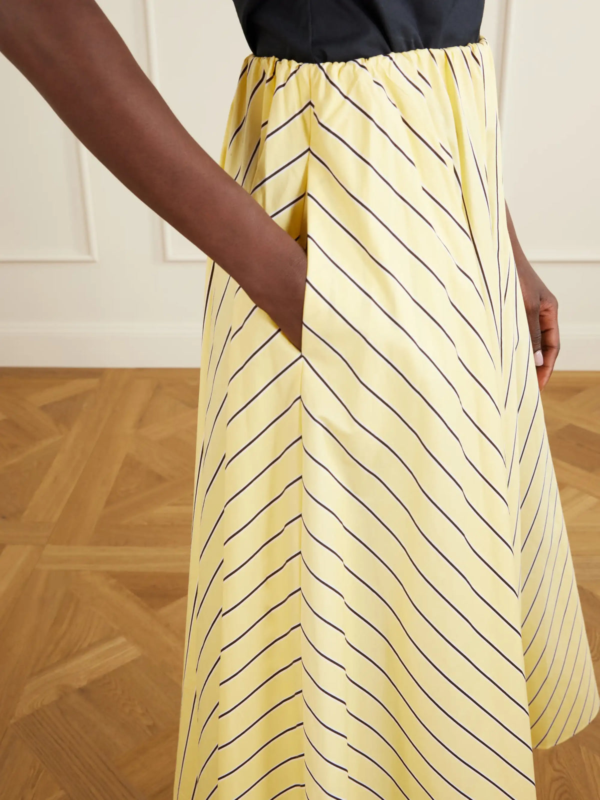 Milano Striped Cotton-blend Maxi Skirt