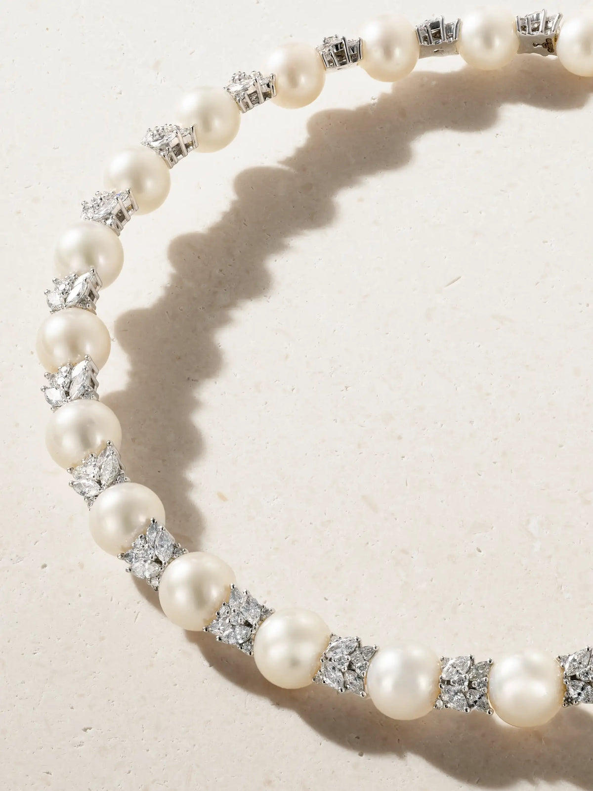 18-karat White Gold, Pearl And Diamond Necklace