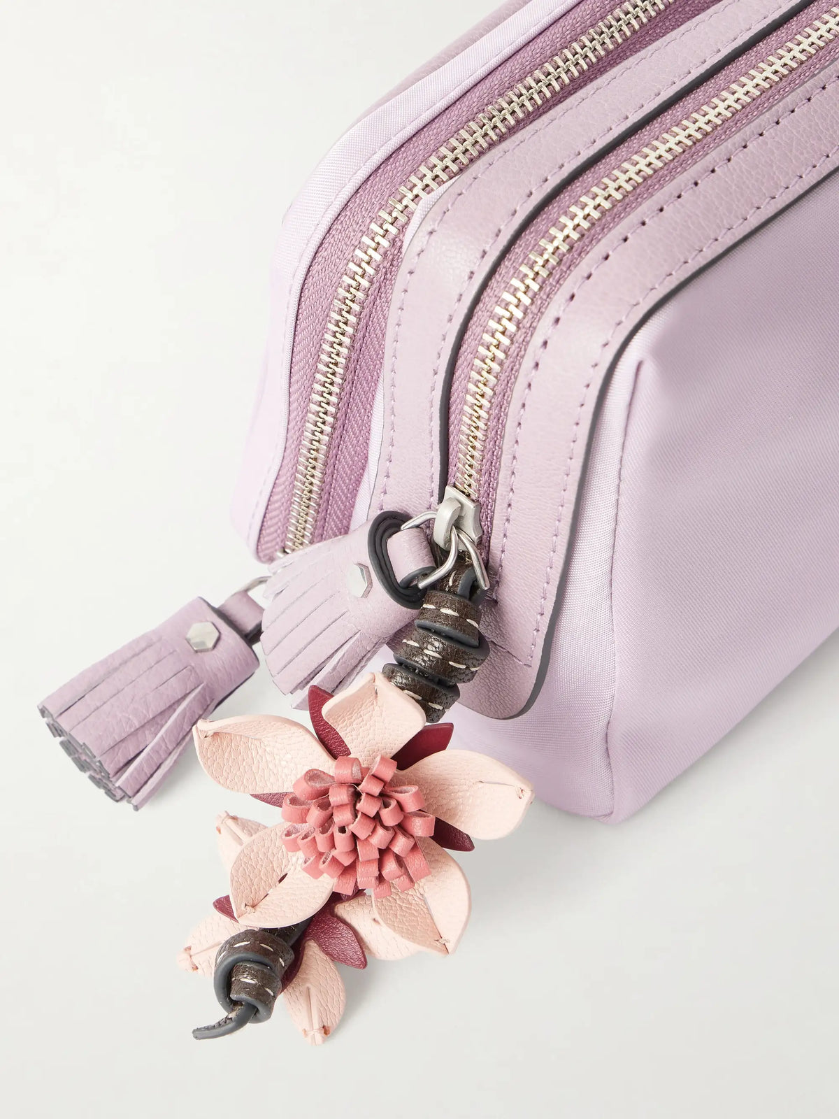 Sakura Blossom Leather-trimmed Shell Cosmetics Case