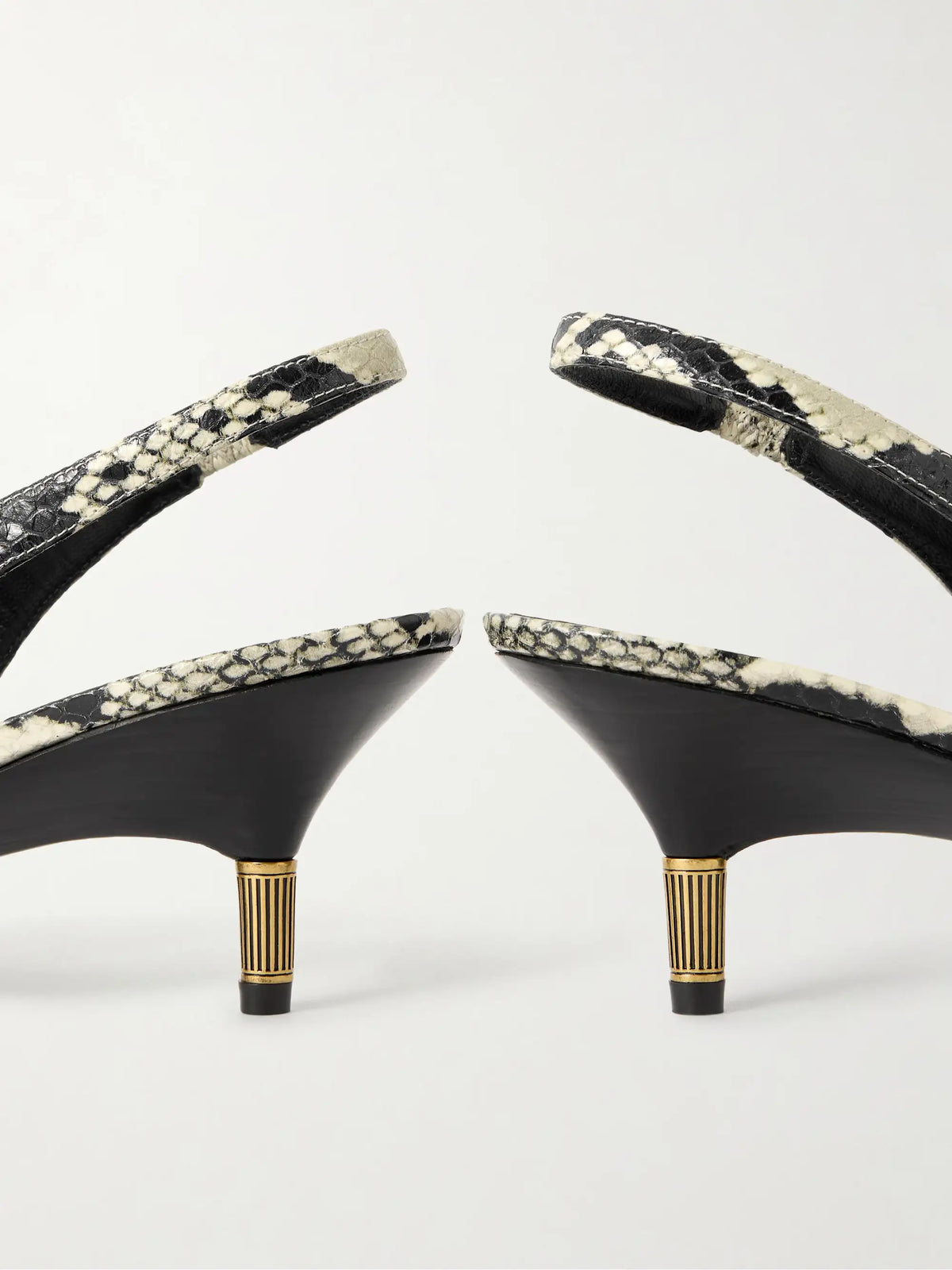 Bella Snake-effect Leather Slingback Pumps