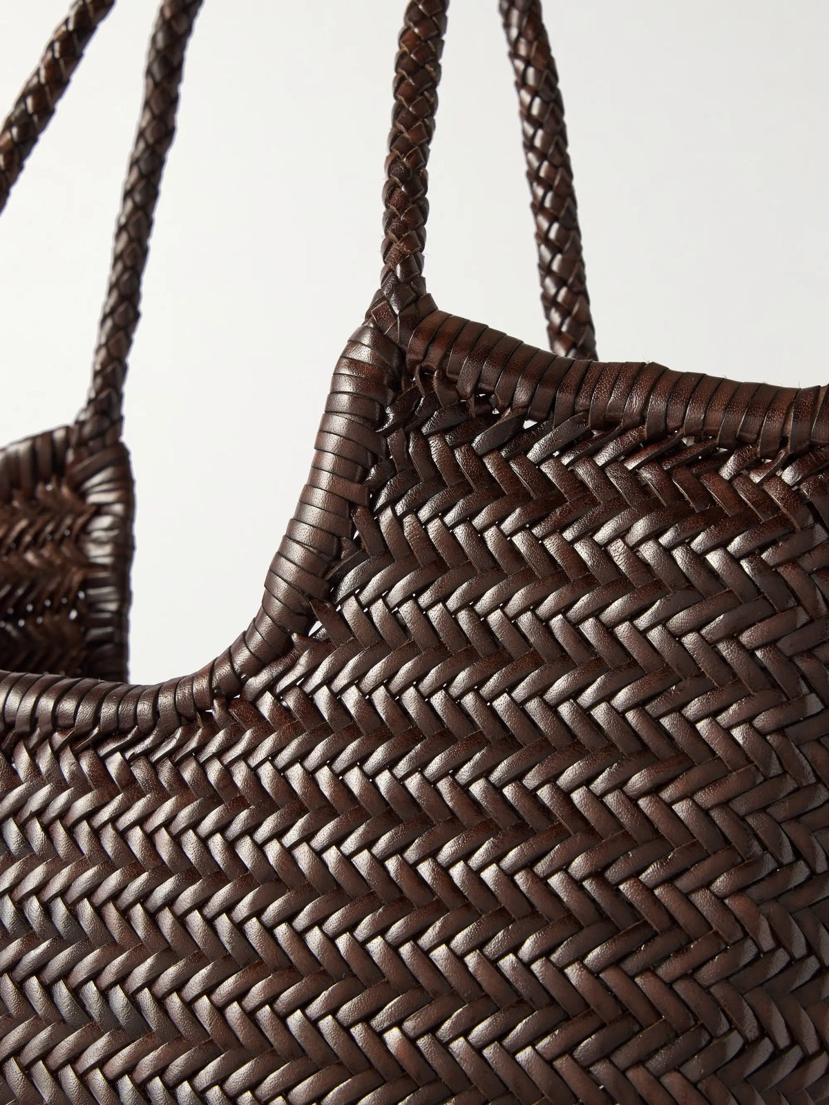 Ns Diagonal Triple Jump Woven Leather Tote