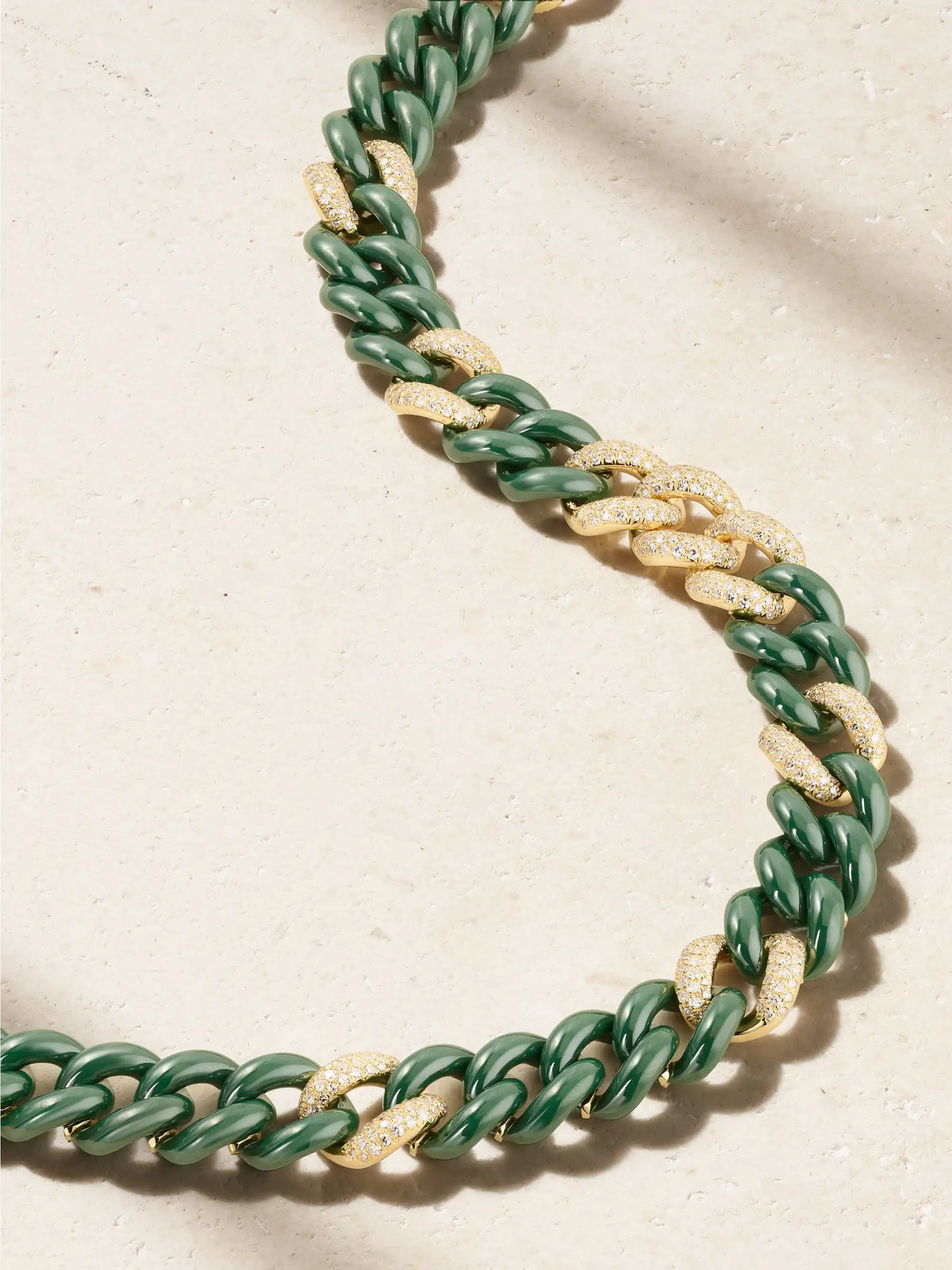 Essential Link 18-karat Gold, Ceramic And Diamond Necklace