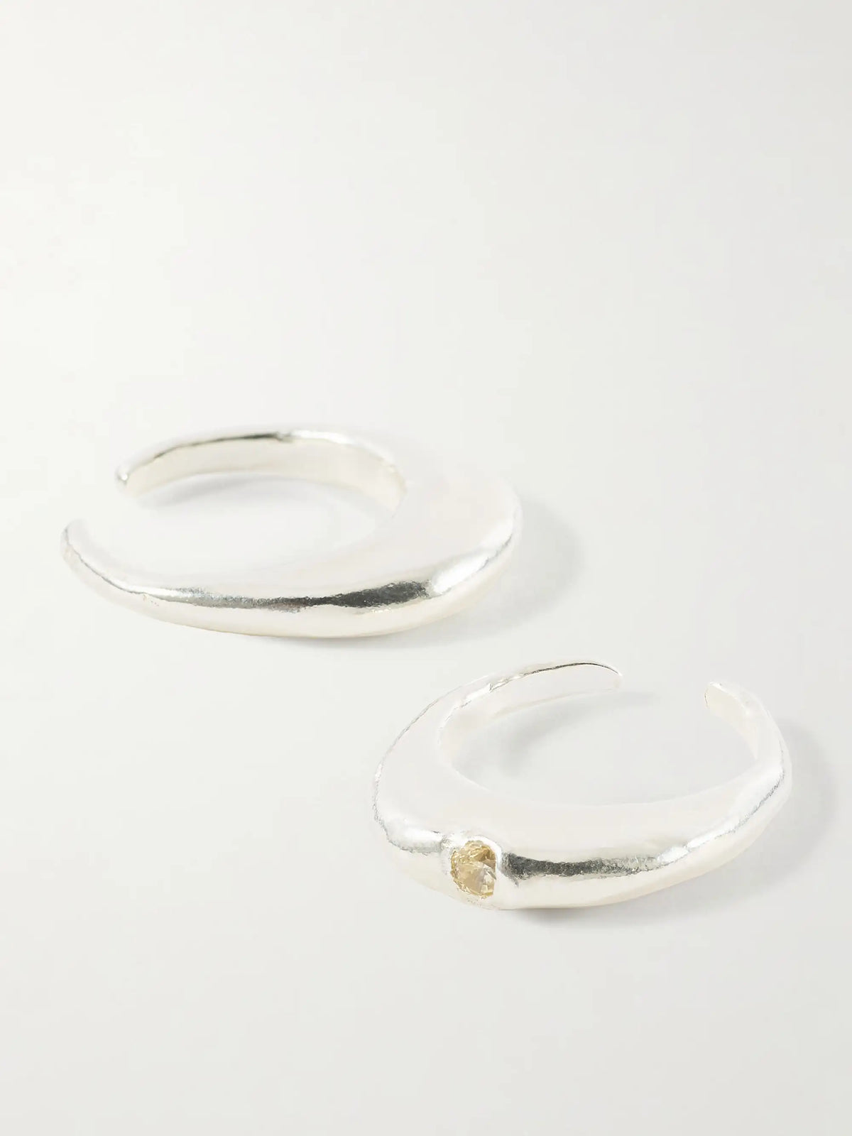 Sol Y Sombra Sterling Silver And Cubic Zirconia Toe Ring
