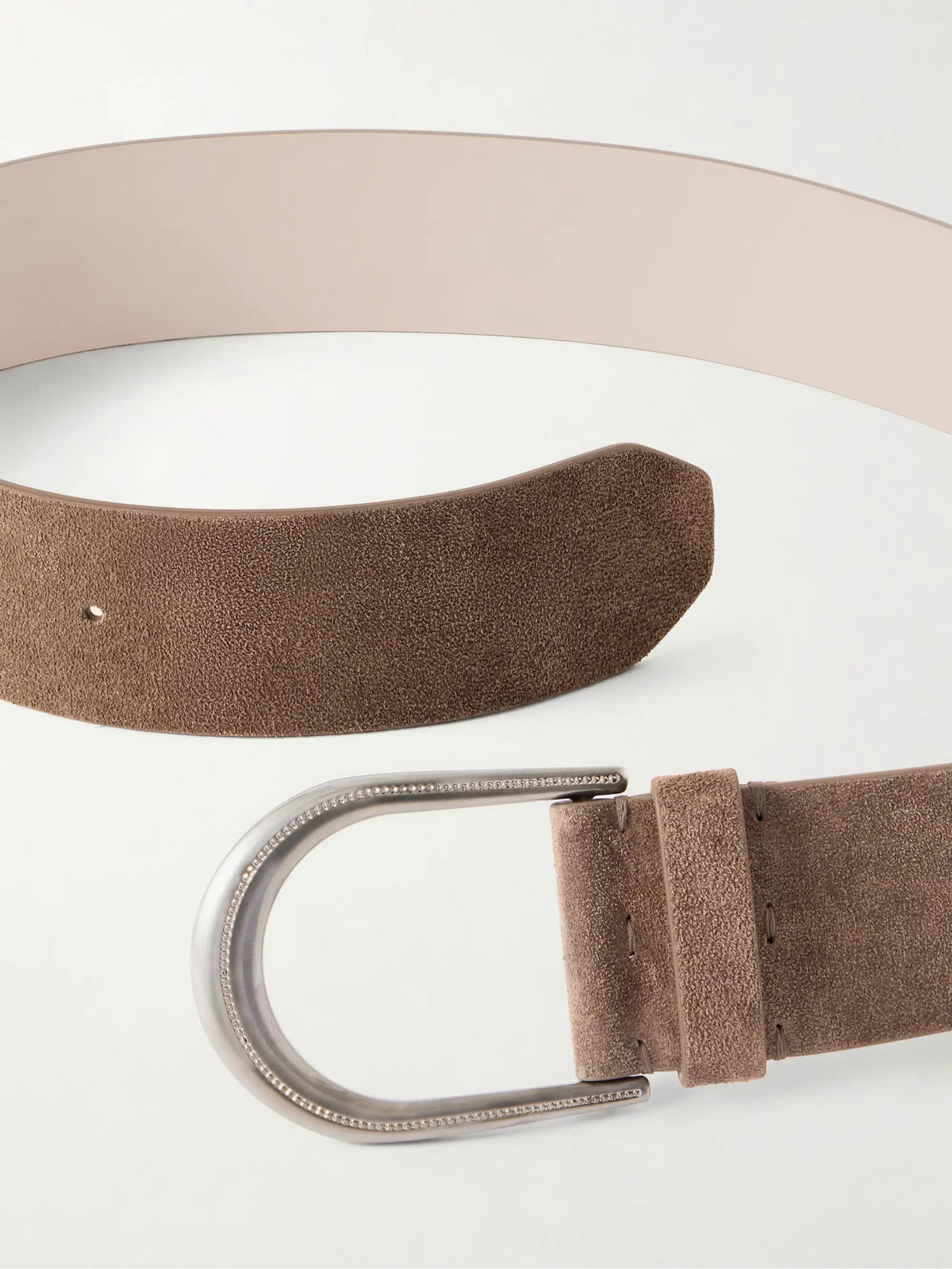 Bead-embellished Suede Belt