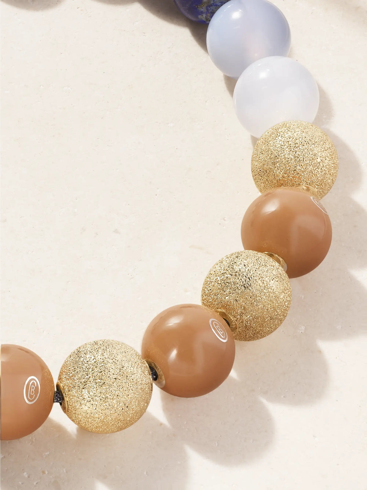 Greenwich Village Downtown 18-karat Gold, Enamel, Chalcedony, Lapis Lazuli And Lurex Necklace