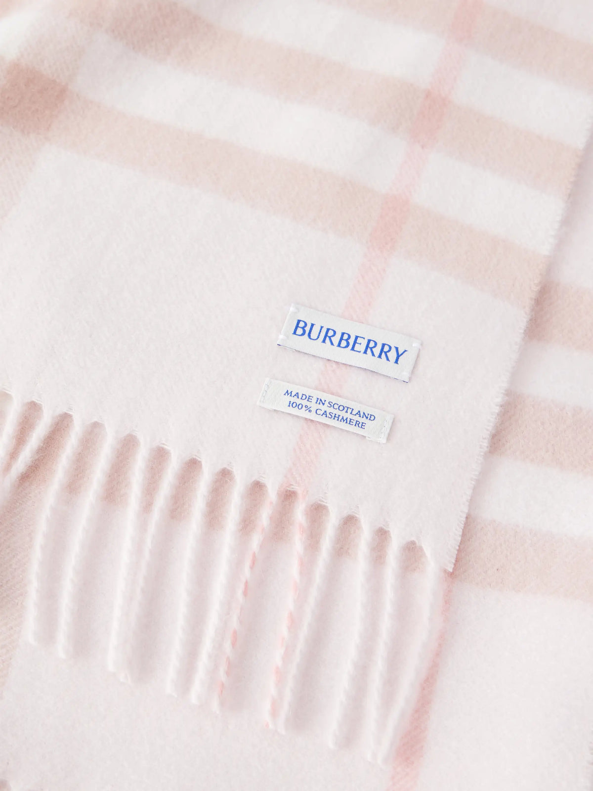 Burberry Giant Fringe-detail Checked Cashmere Scarf