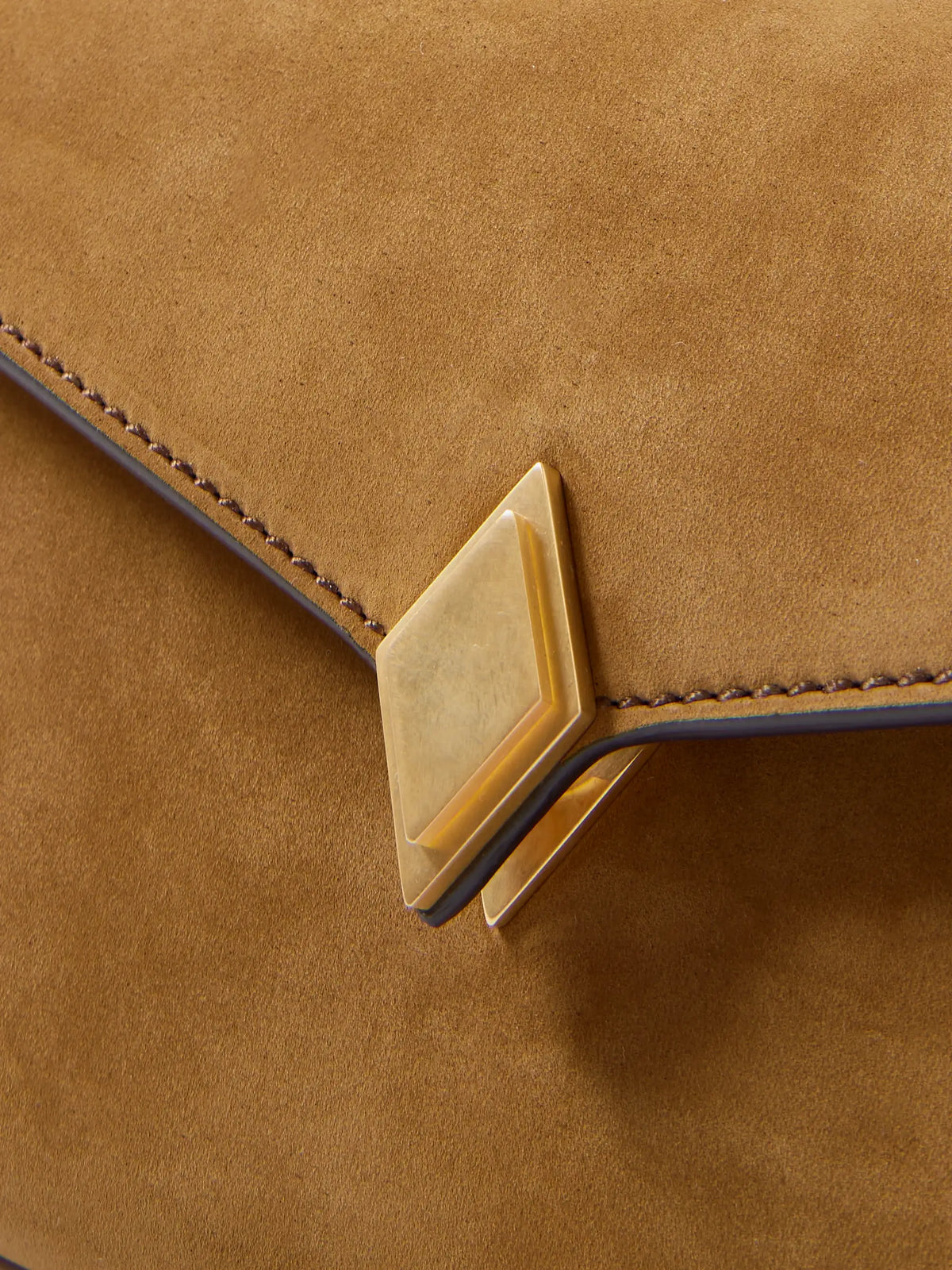 Edge Embellished Suede Clutch