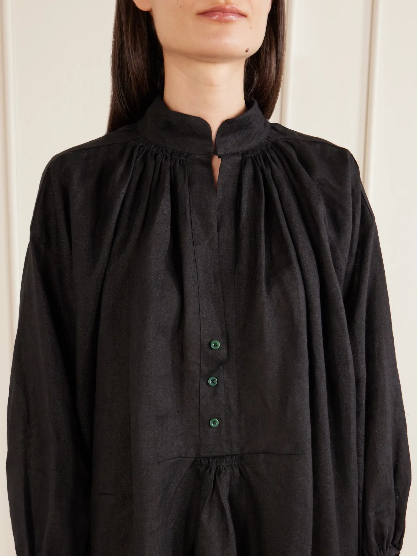Black Sea Linen Maxi Dress