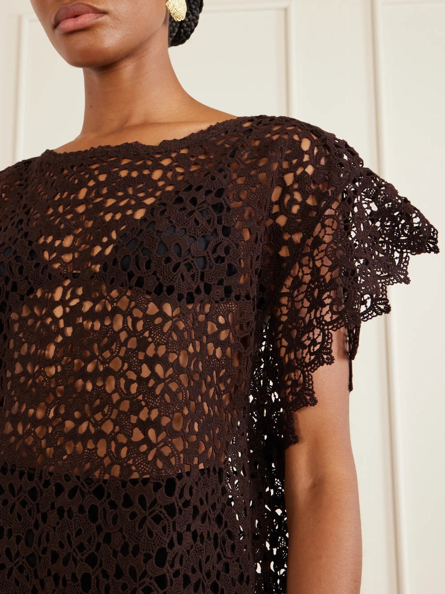 Kristina Crocheted Cotton Mini Dress
