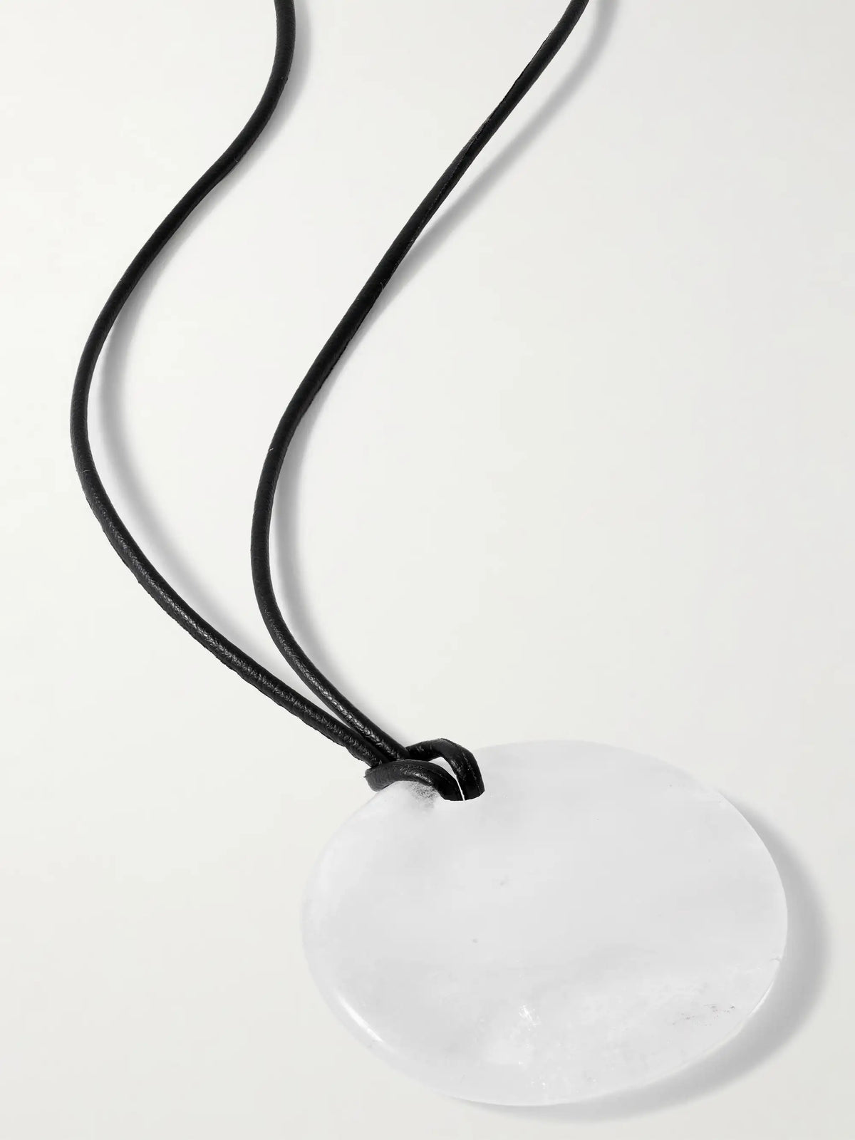 Medium Full Moon Cord, Quartz And Silver Necklace