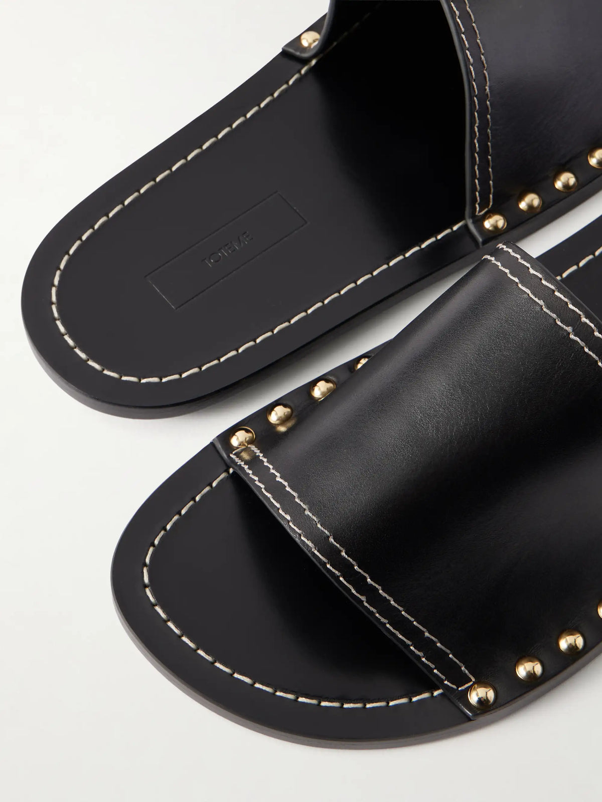 Studded Leather Slides