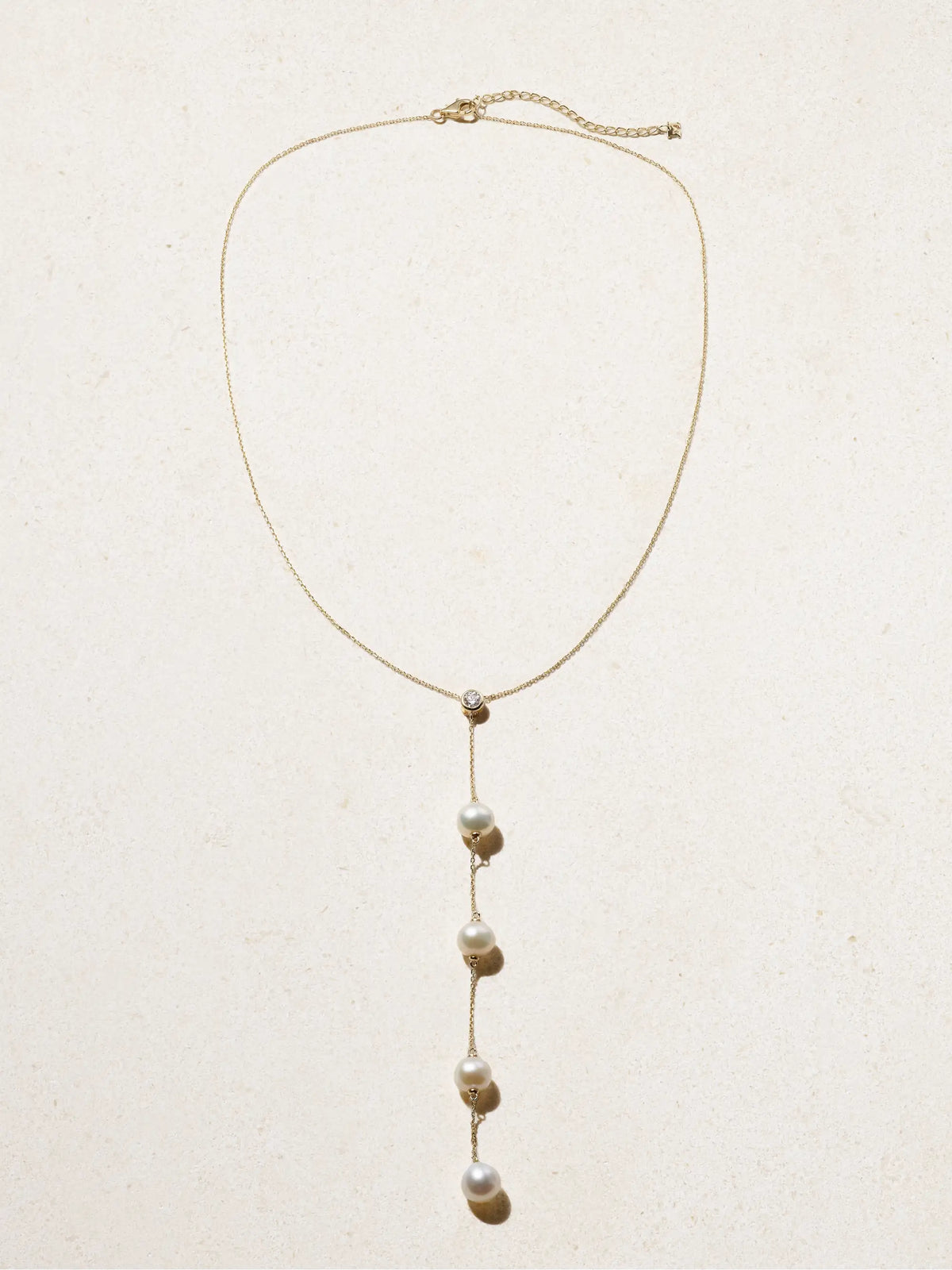 Drizzle 14-karat Gold, Diamond And Pearl Necklace