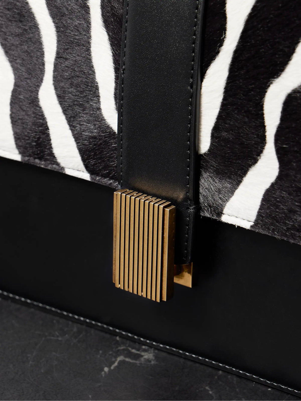 Blake Zebra-print Calf Hair And Leather Shoulder Bag