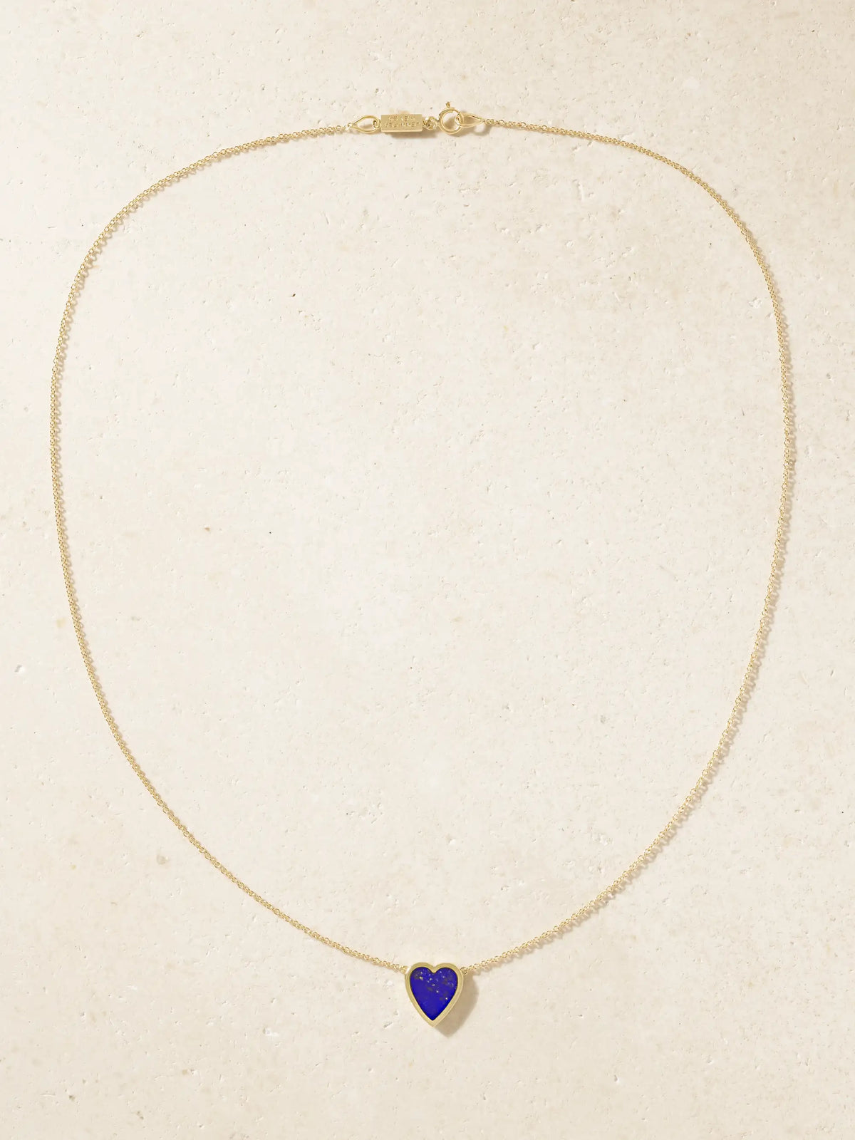 Mini Heart 18-karat Gold Lapis Lazuli Necklace