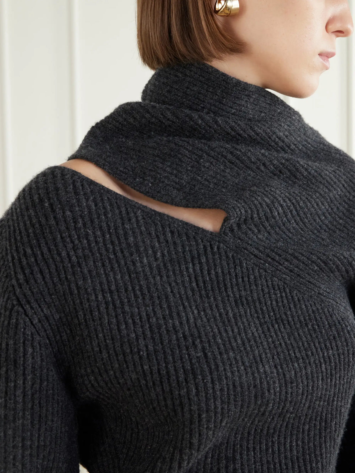 Carolina Herrera Cut-out Wool And Cashmere-blend Sweater