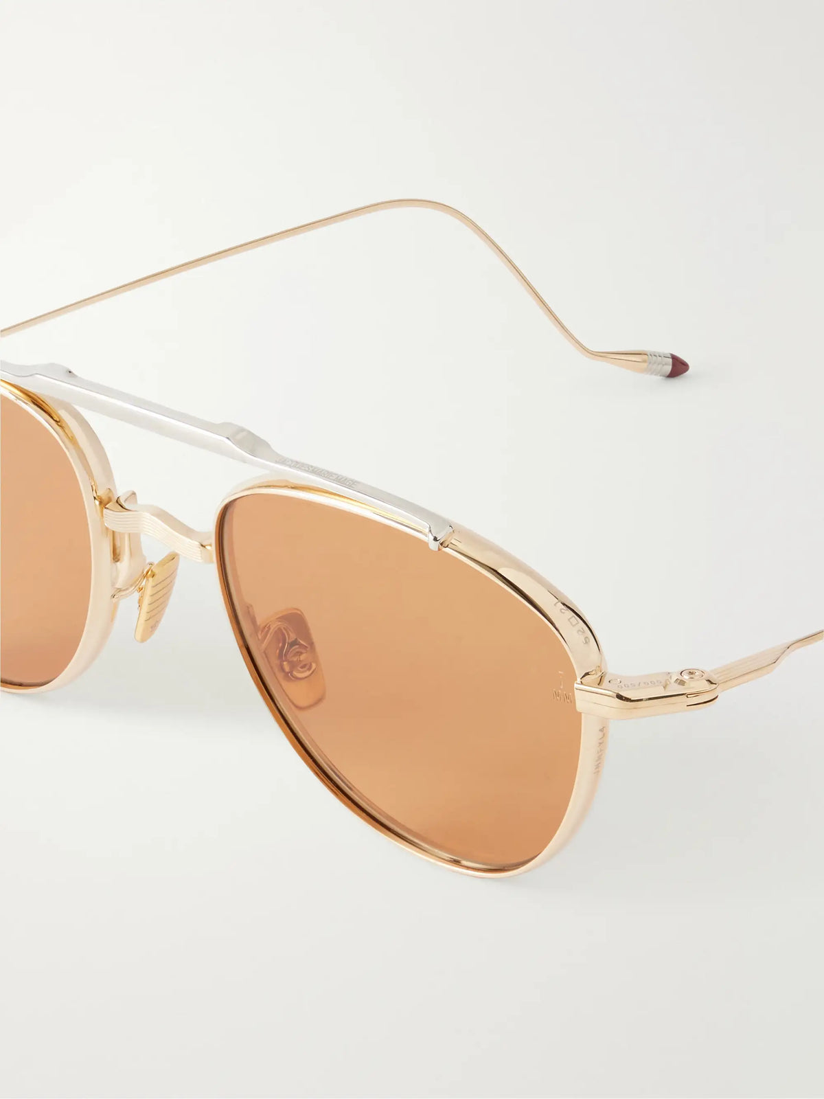 Jacques Marie Mage Flynn Double-bridge Aviator-style Gold-tone Titanium Sunglasses