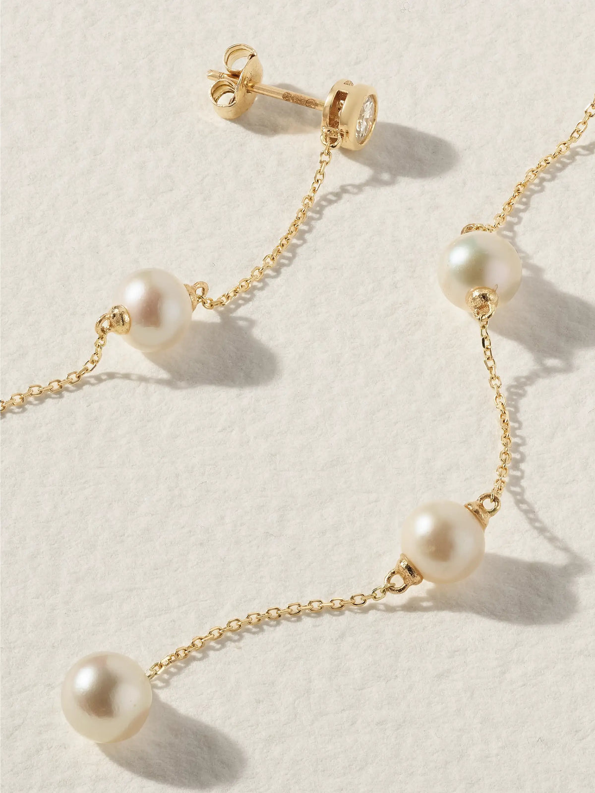 Mateo 14-karat Gold, Diamond And Pearl Earrings