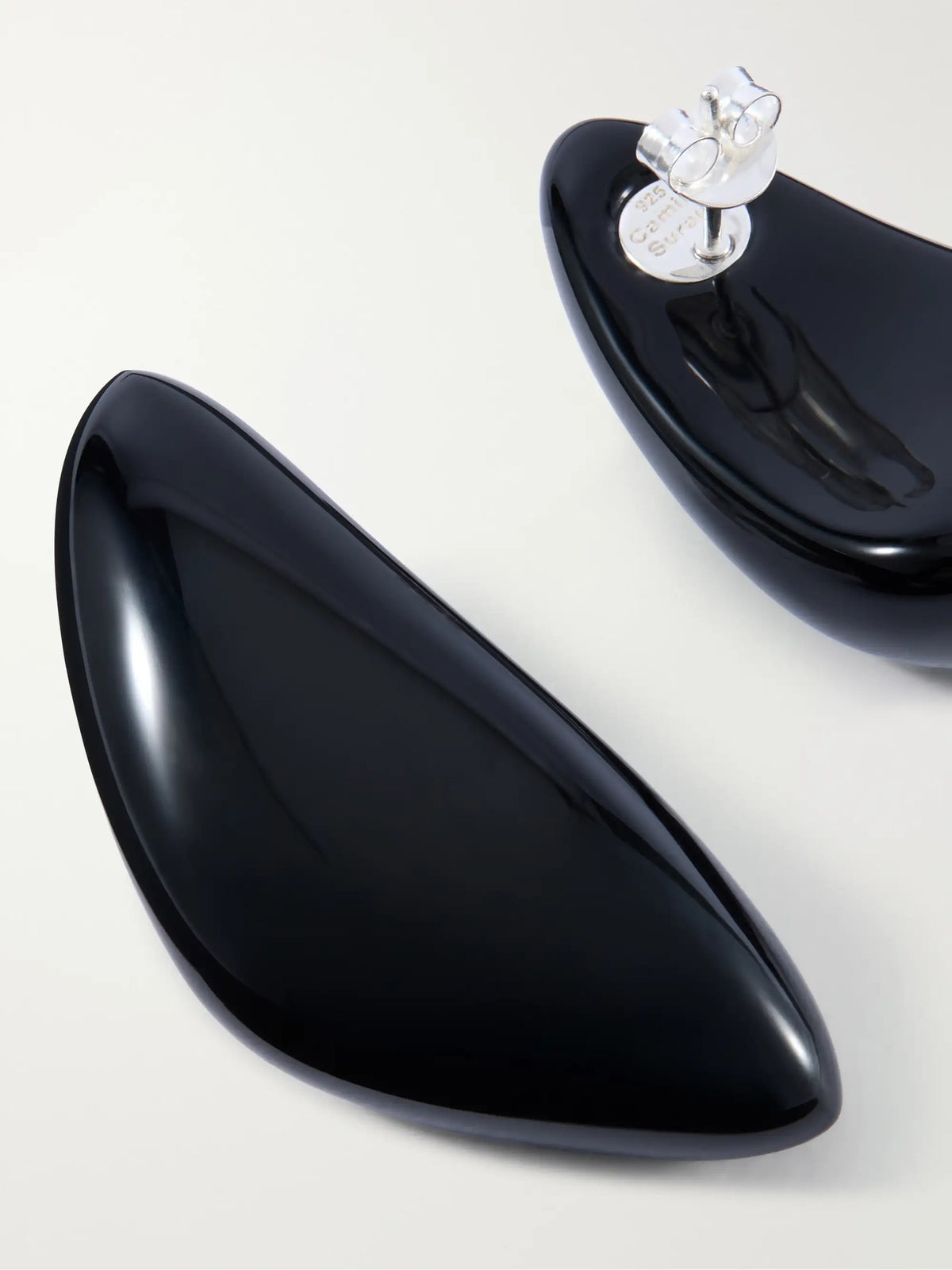 Camille Surault Black Dowdow Resin And Sterling Silver Earrings