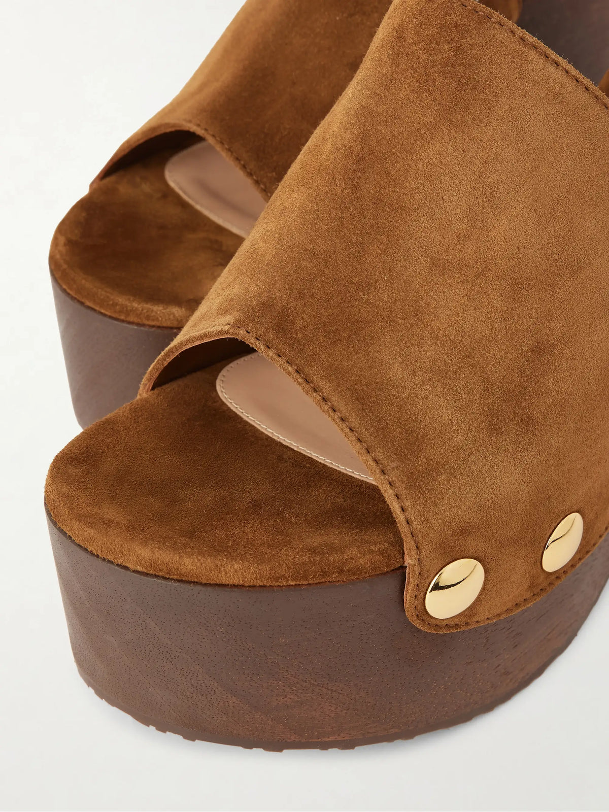 Ardèa 60 Studded Suede Platform Wedge Mules