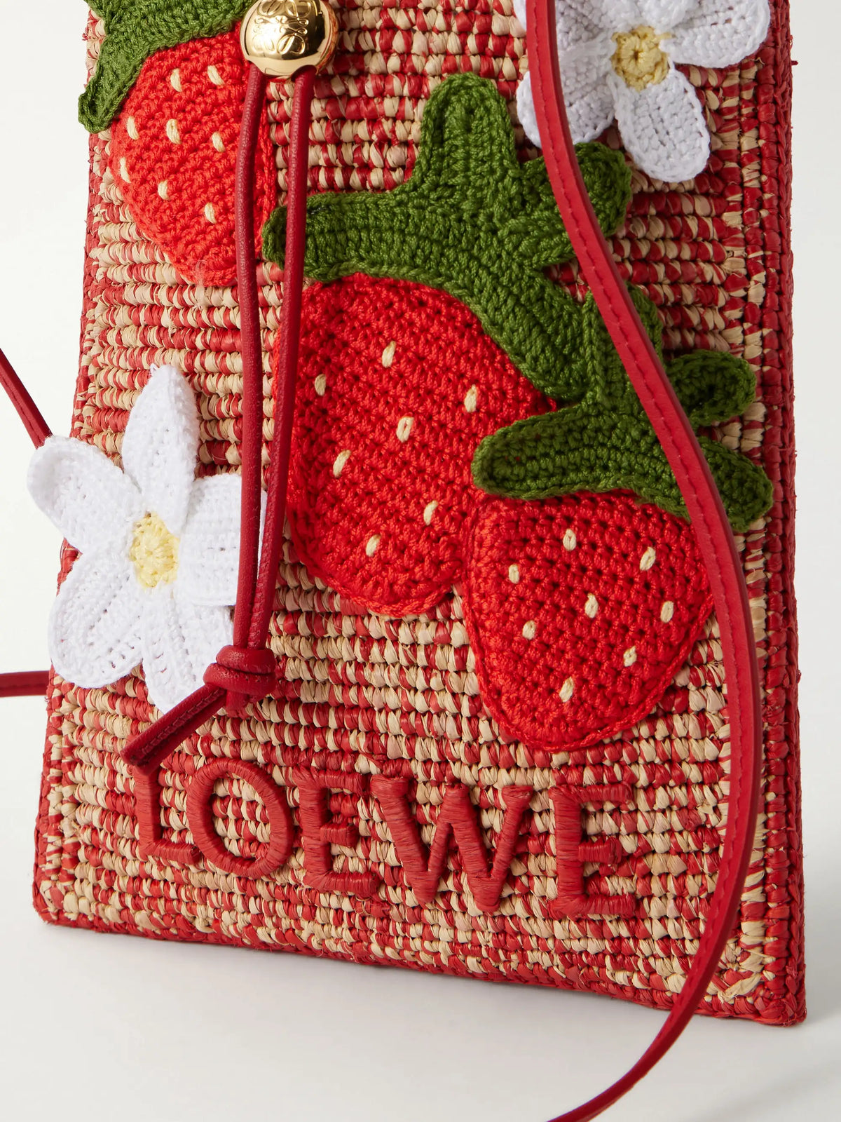 + Paula's Ibiza Leather-trimmed Embroidered Woven Raffia Bucket Bag