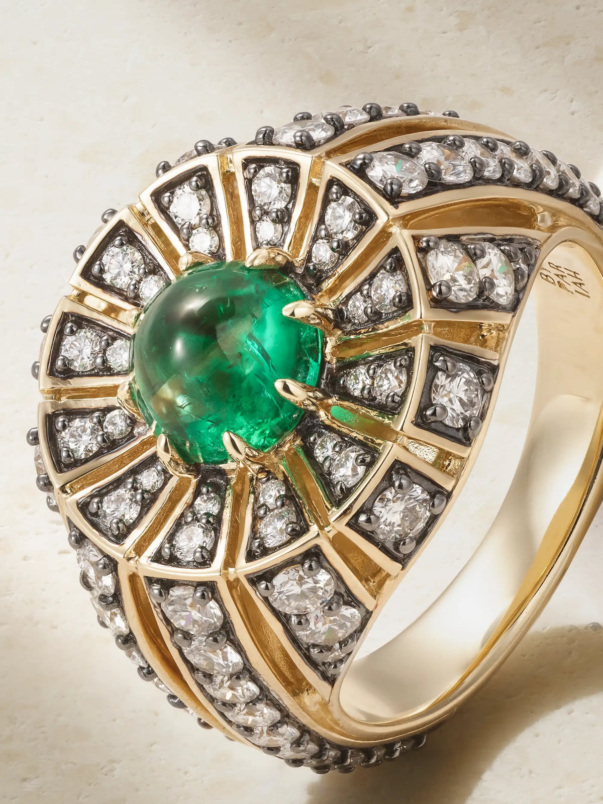 Aurora 14-karat Recycled Gold, Diamond And Emerald Ring