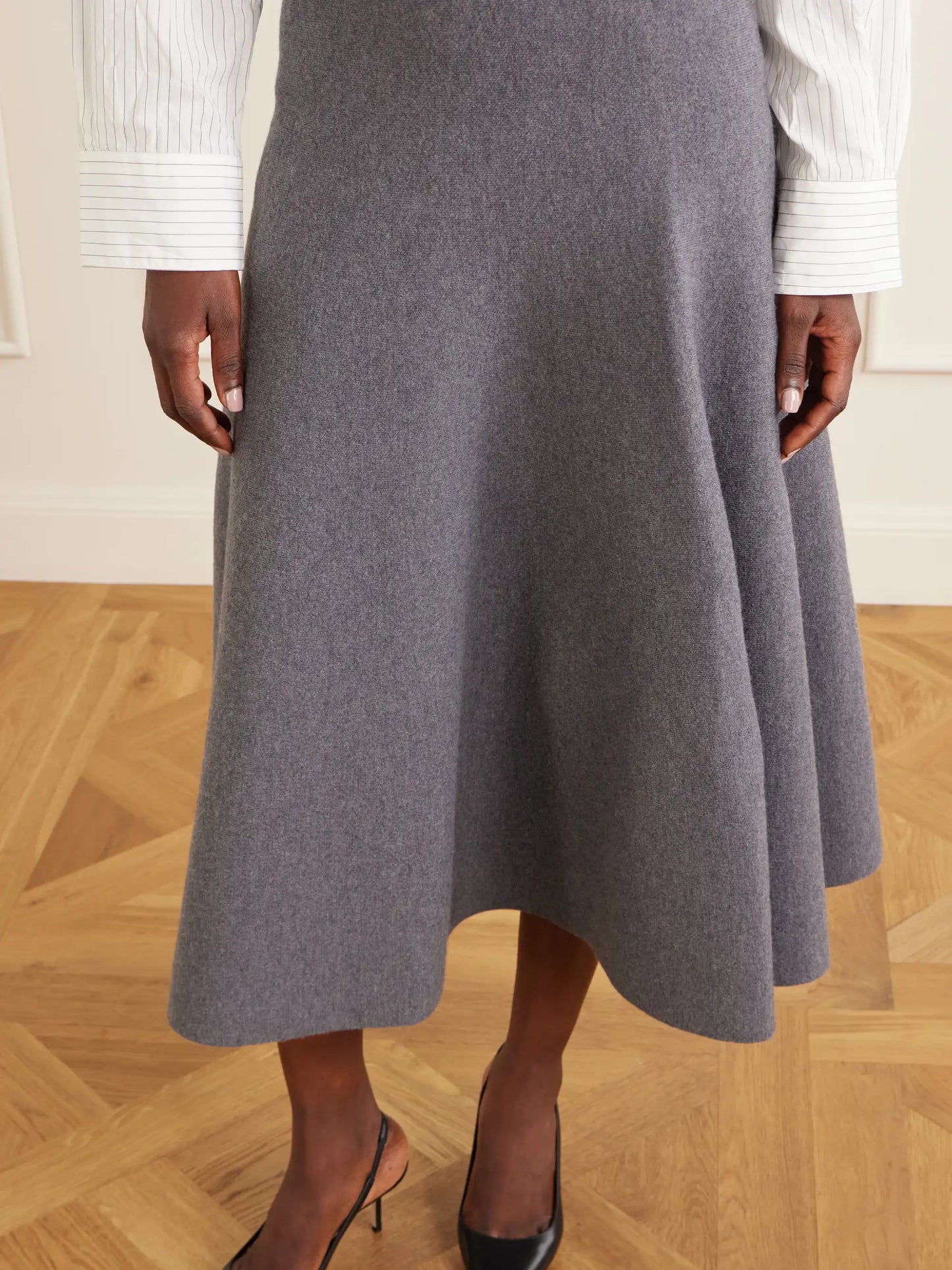 The Miller Wool-felt Midi Skirt