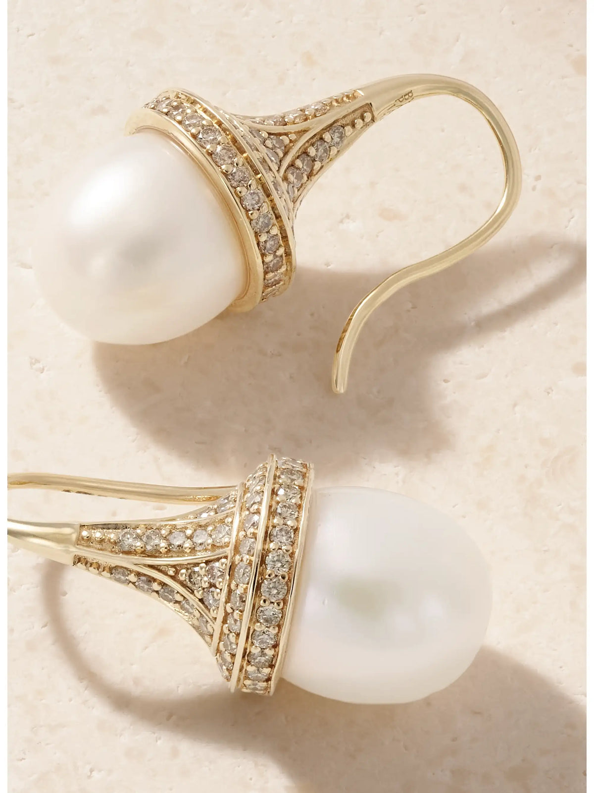 By Pariah Reverie 14-karat Recycled Gold, Champagne Diamond And Pearls Earrings