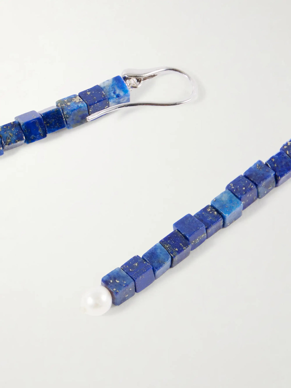 Inès Sterling Silver, Lapis Lazuli And Pearl Earrings