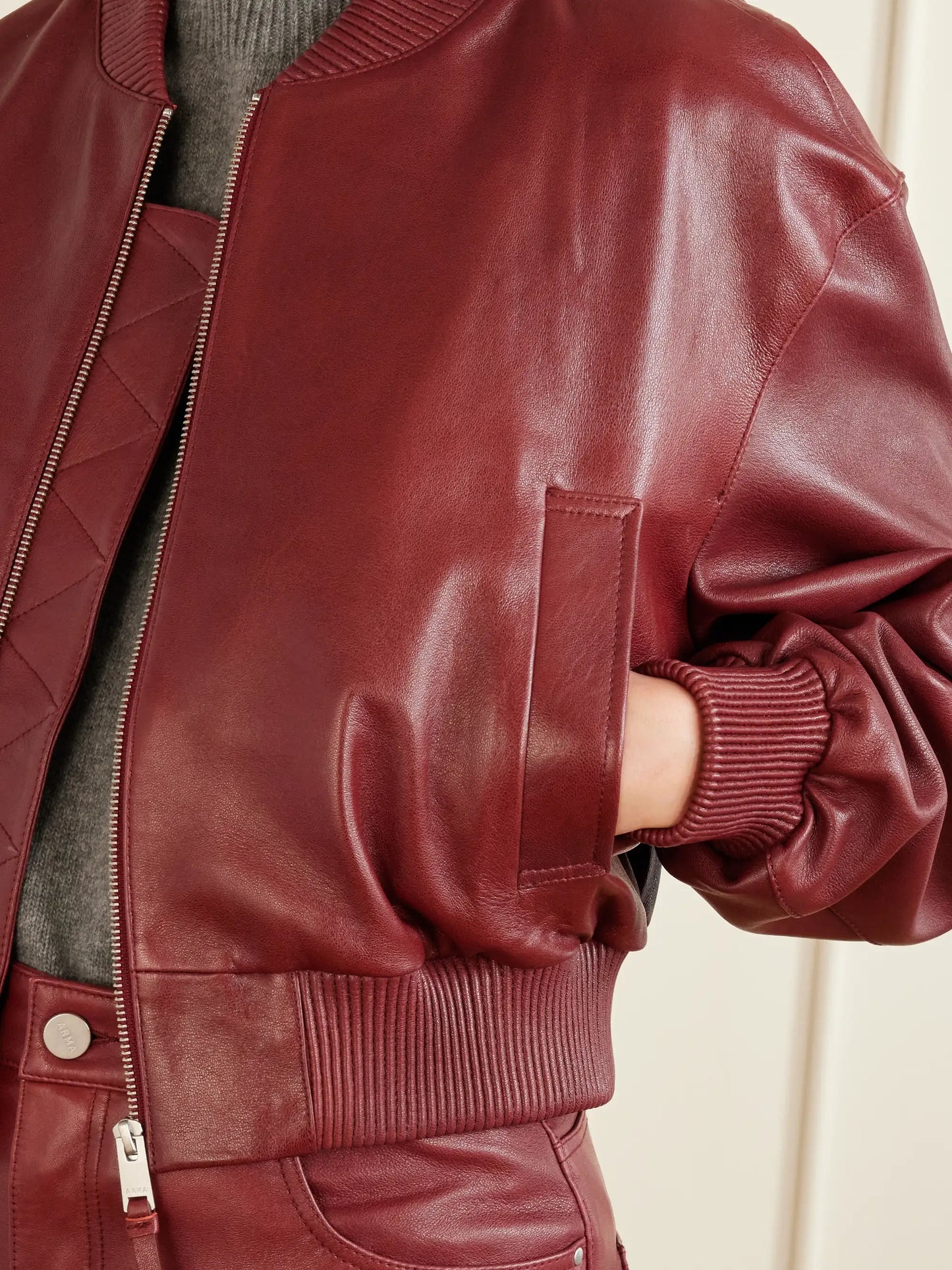 Hannan Leather Bomber Jacket