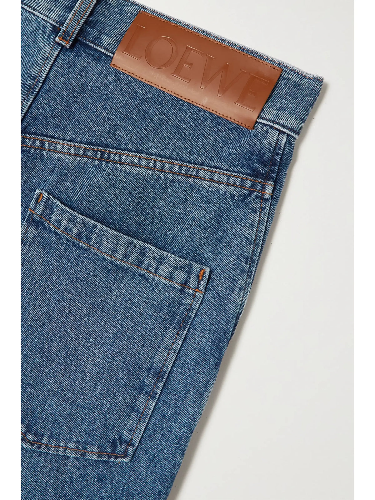 LOEWE Anagram Appliquéd High-rise Wide-leg Jeans