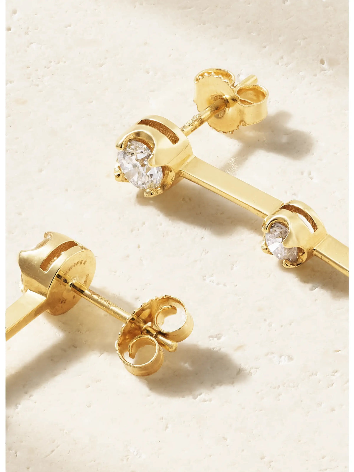 Linear 5 Illusion 18-karat Gold Diamond Earrings