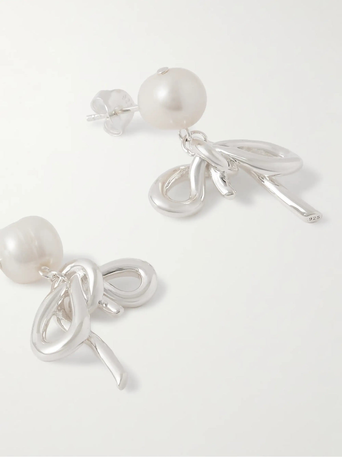 Once In A Blue Moon Recycled Silver Pearl Earrings