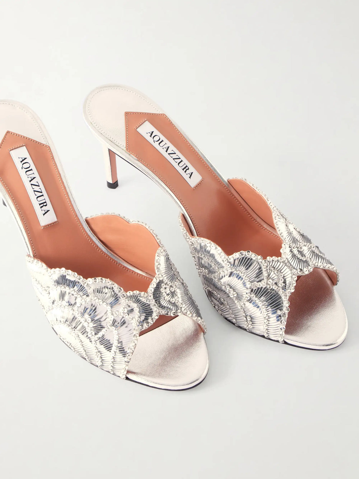 Ce Soir 75 Embellished Metallic Leather Mule