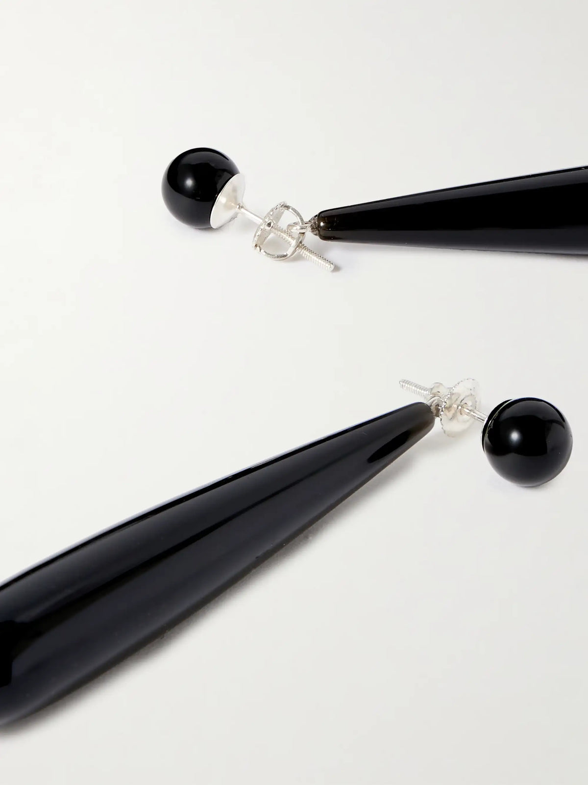 Angelika Silver Onyx Earrings
