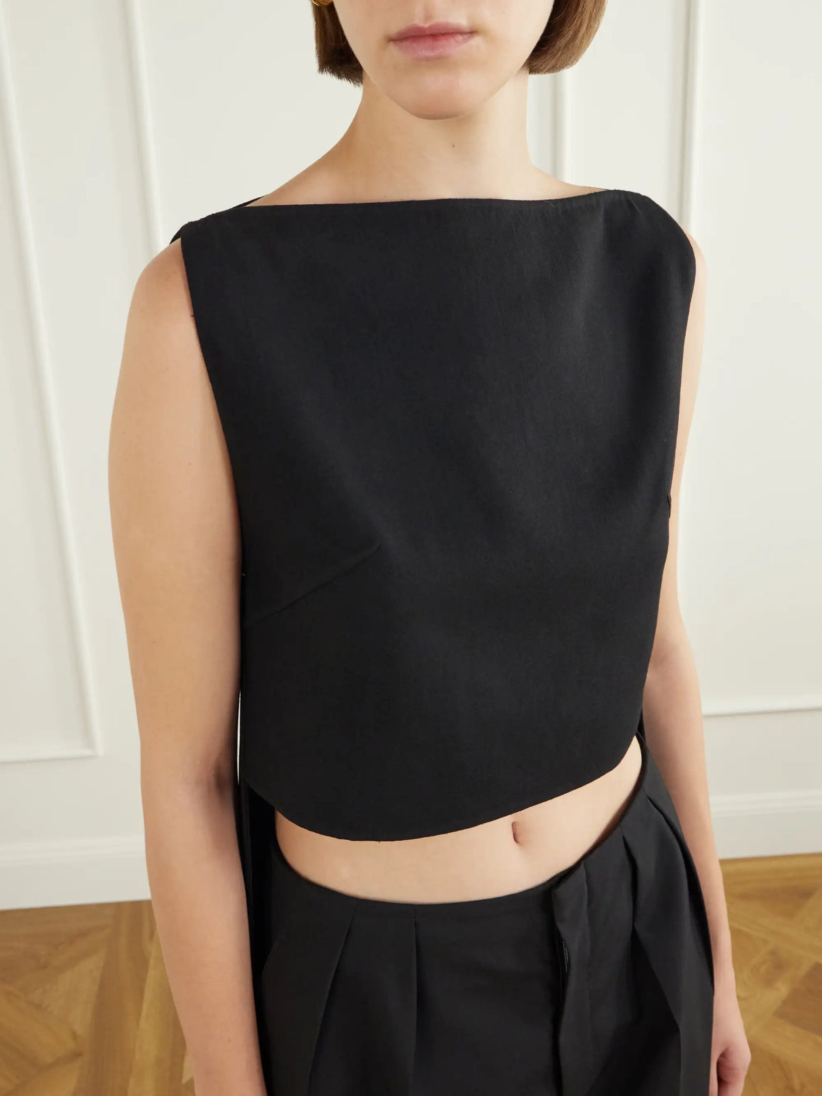 Jil Sander Cropped Wool-blend Blouse