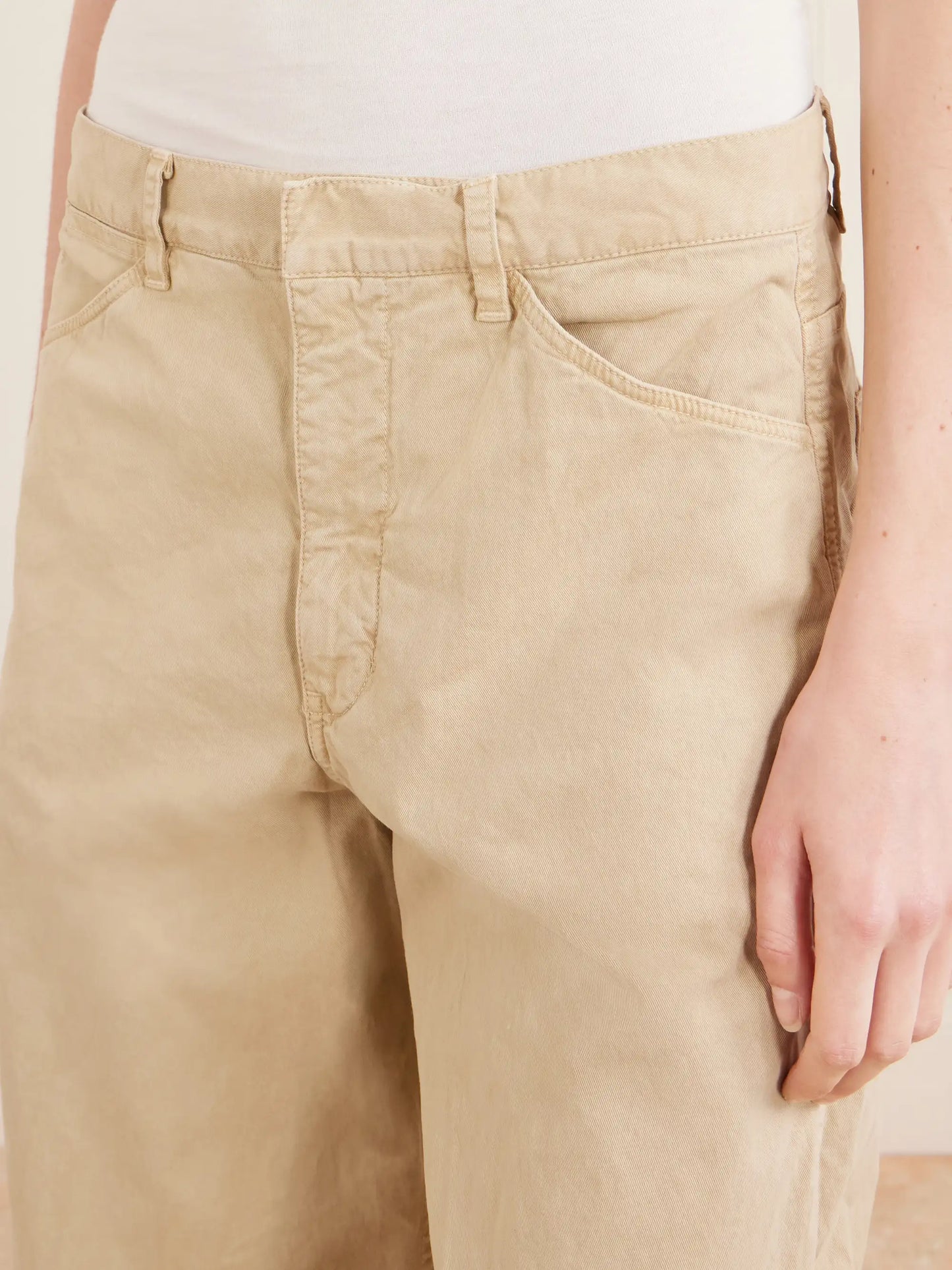 Tribeca Brushed Cotton-blend Twill Barrel-leg Pants