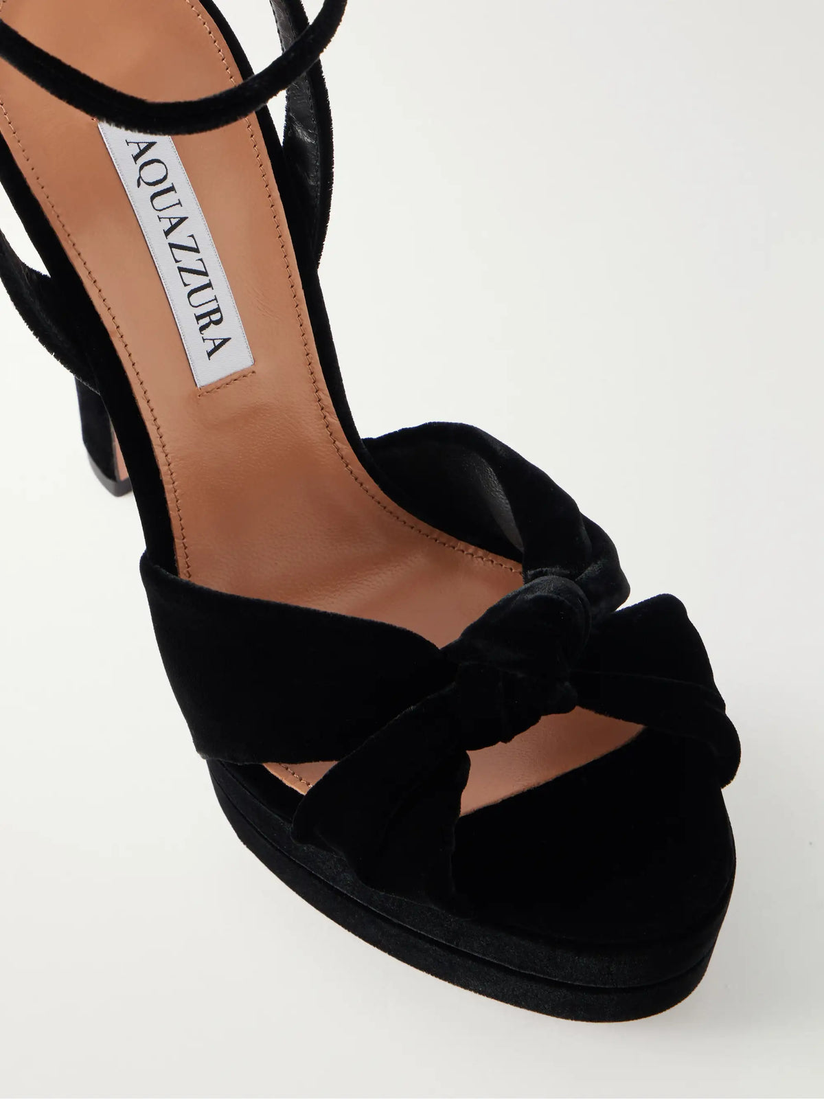 Aquazzura Cupid Plateau 130 Velvet Sandals